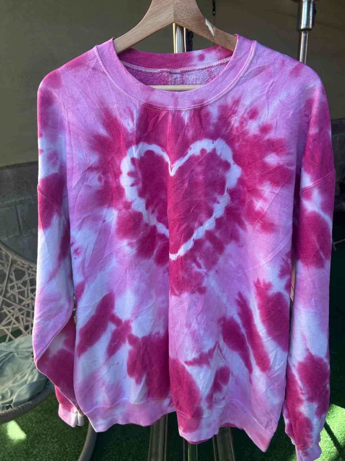 Polerón tie-dye rosa y blanco - miniatura 1