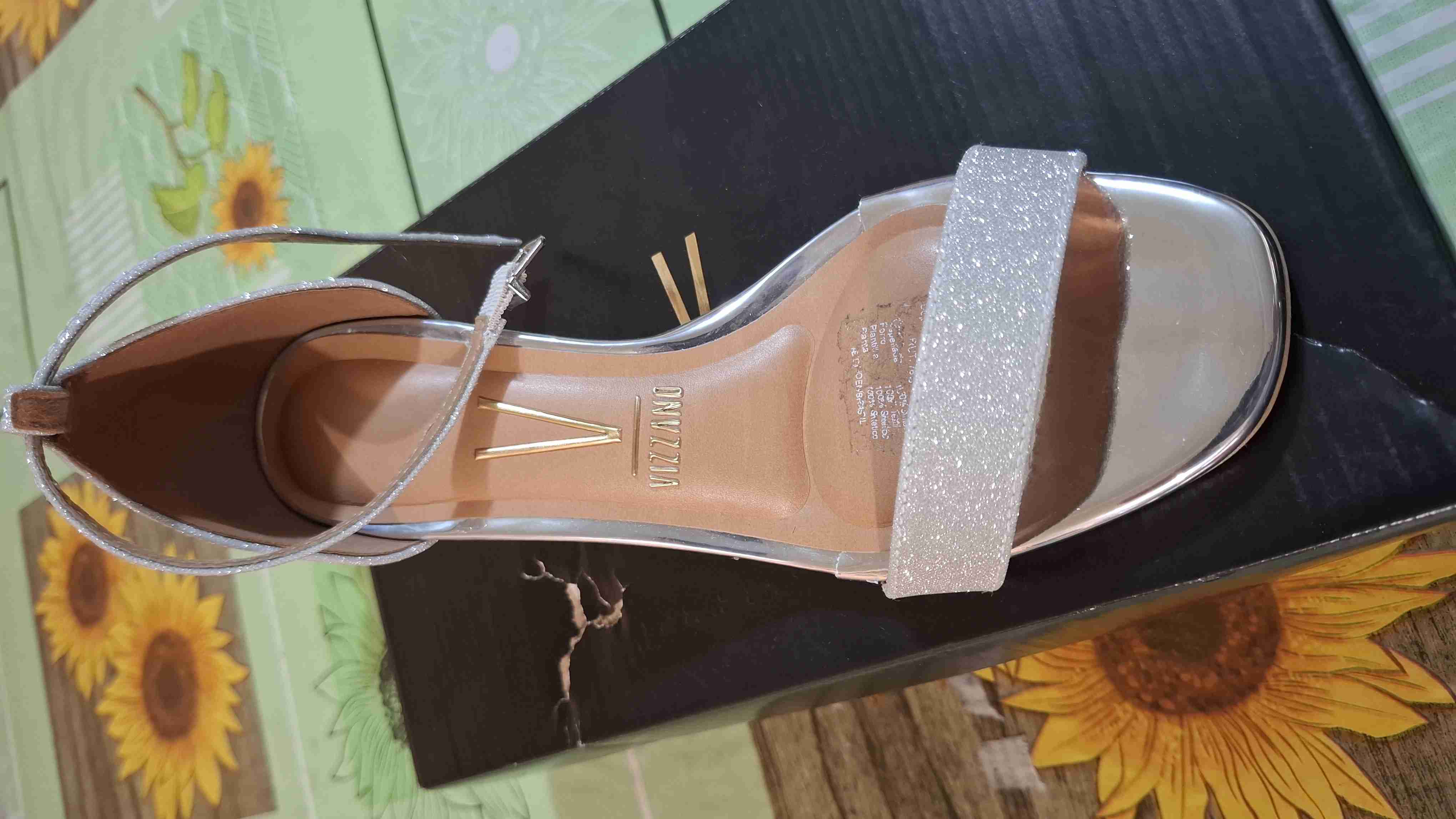 Sandalias vizzano   de taco alto con brillo - miniatura 2