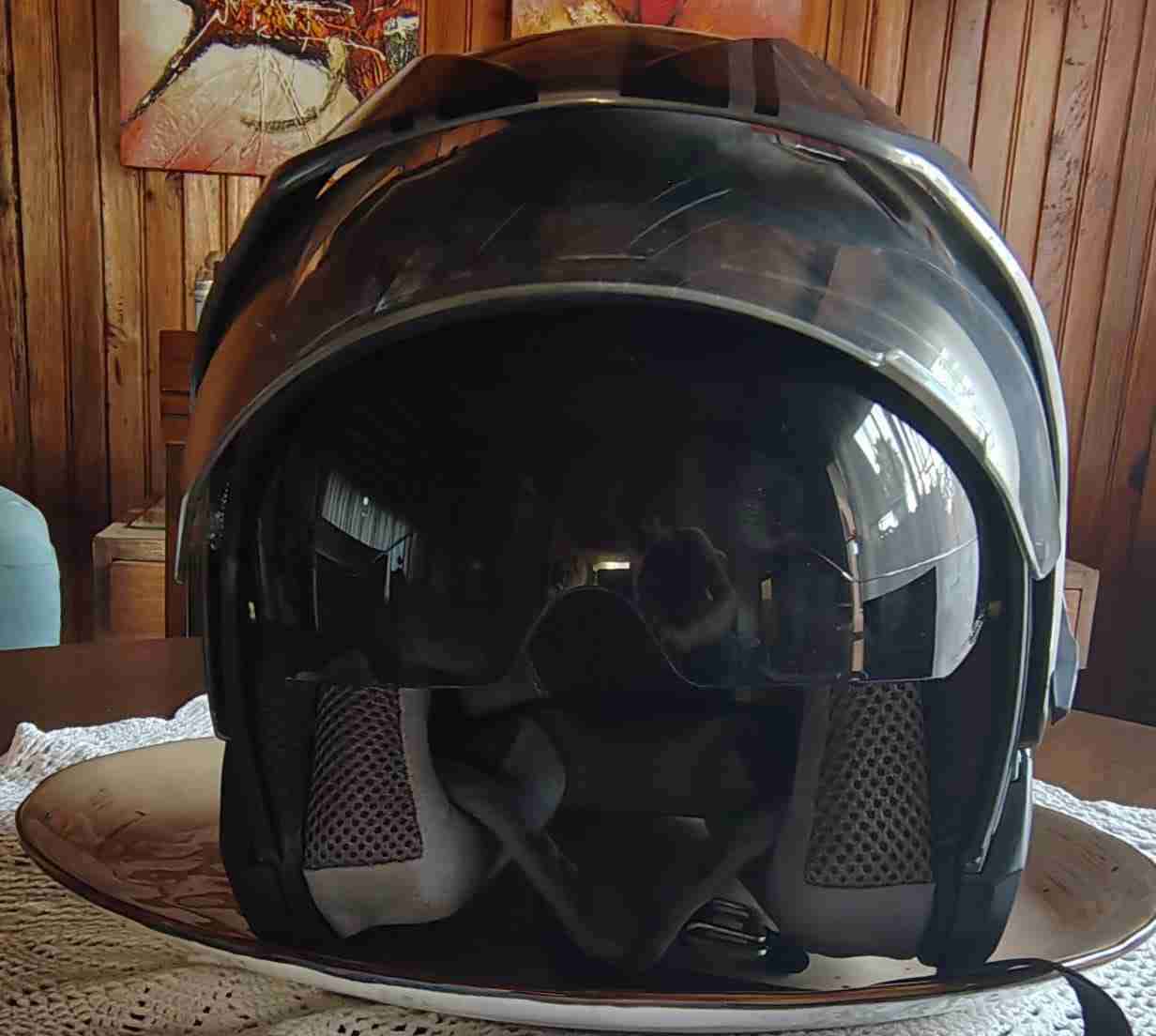 Casco de moto negro - miniatura 3