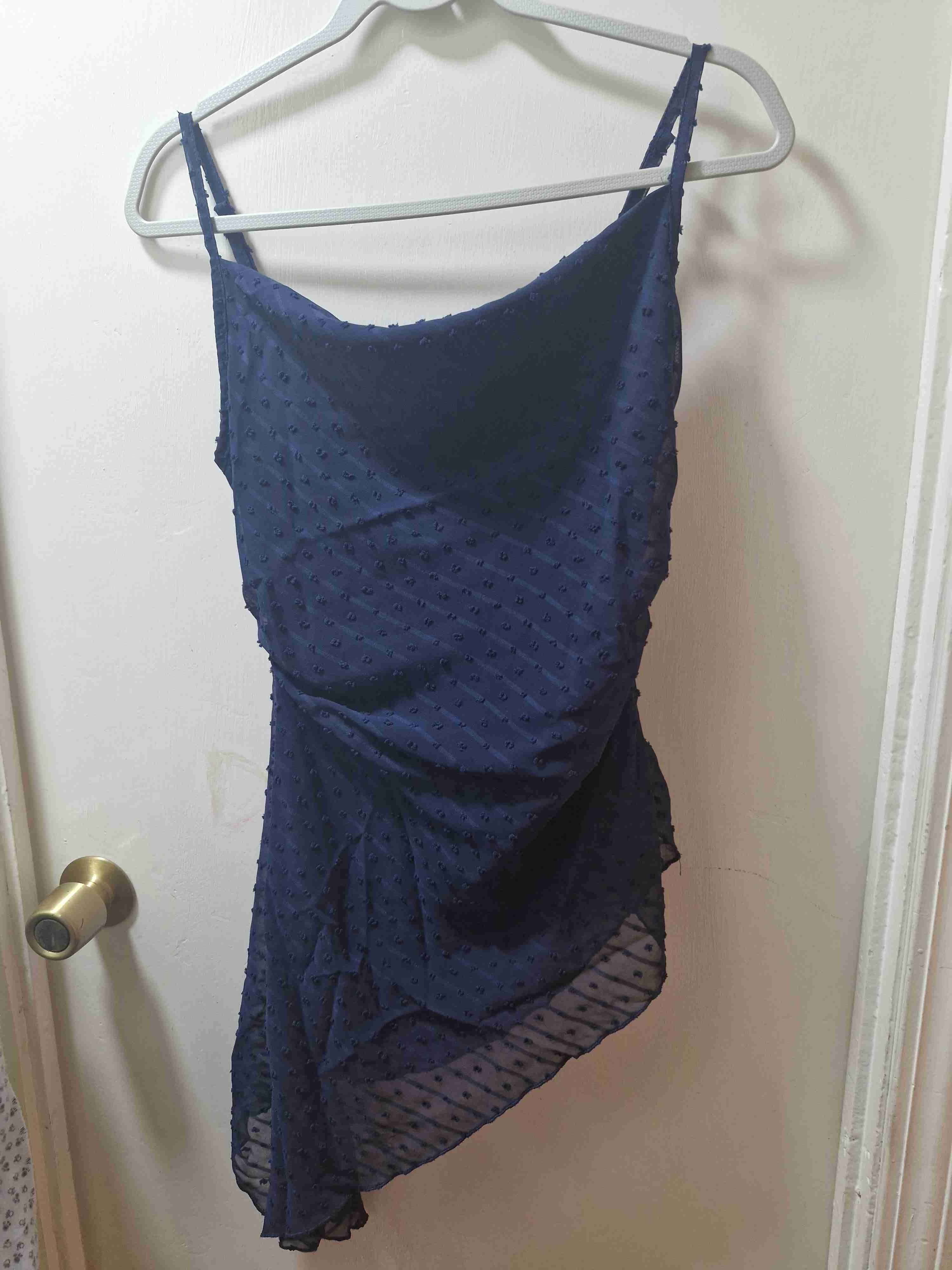 Polera larga azul de tirantes - miniatura 1