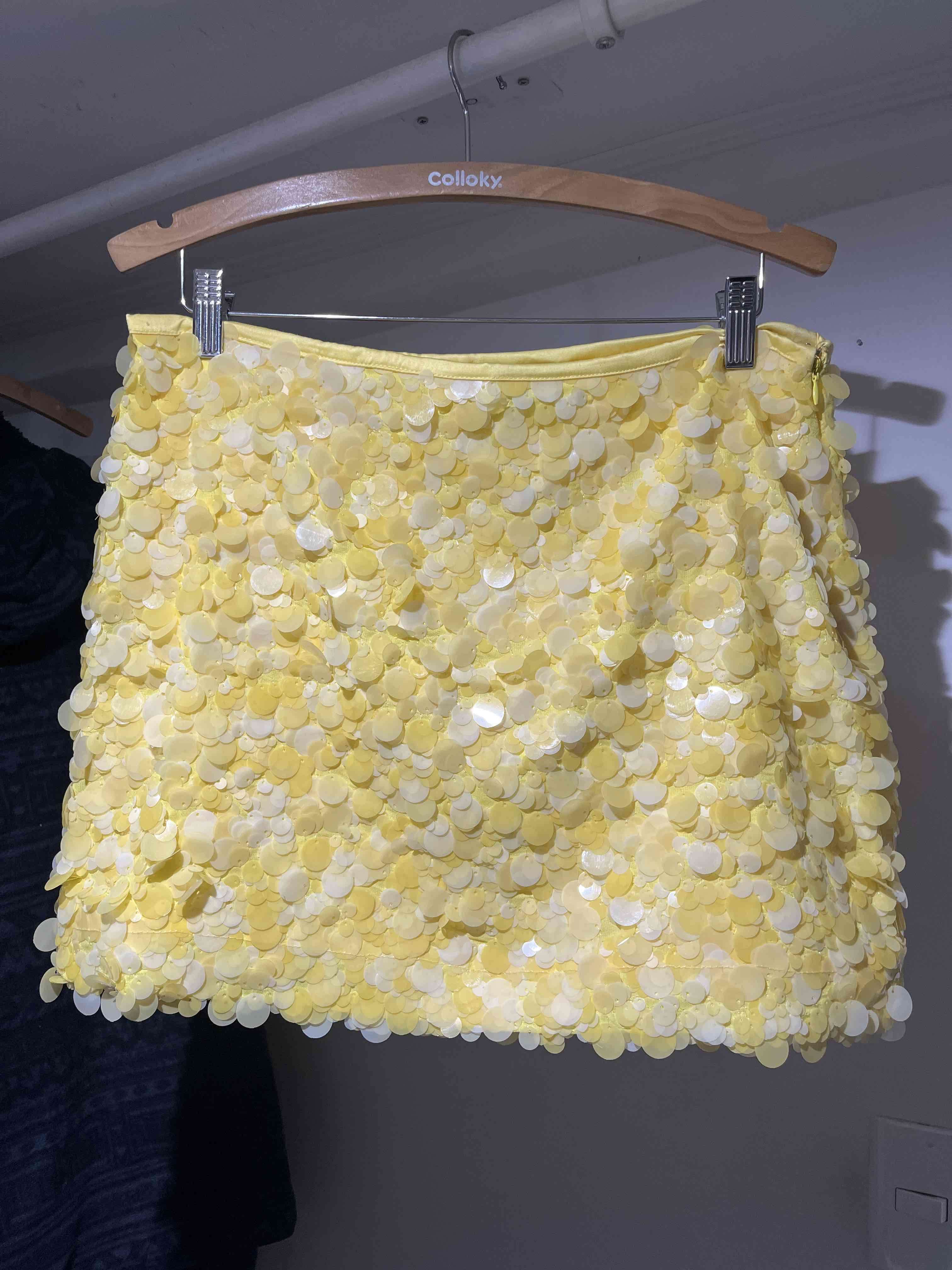 Falda amarilla con lentejuelas/Zara - miniatura 1
