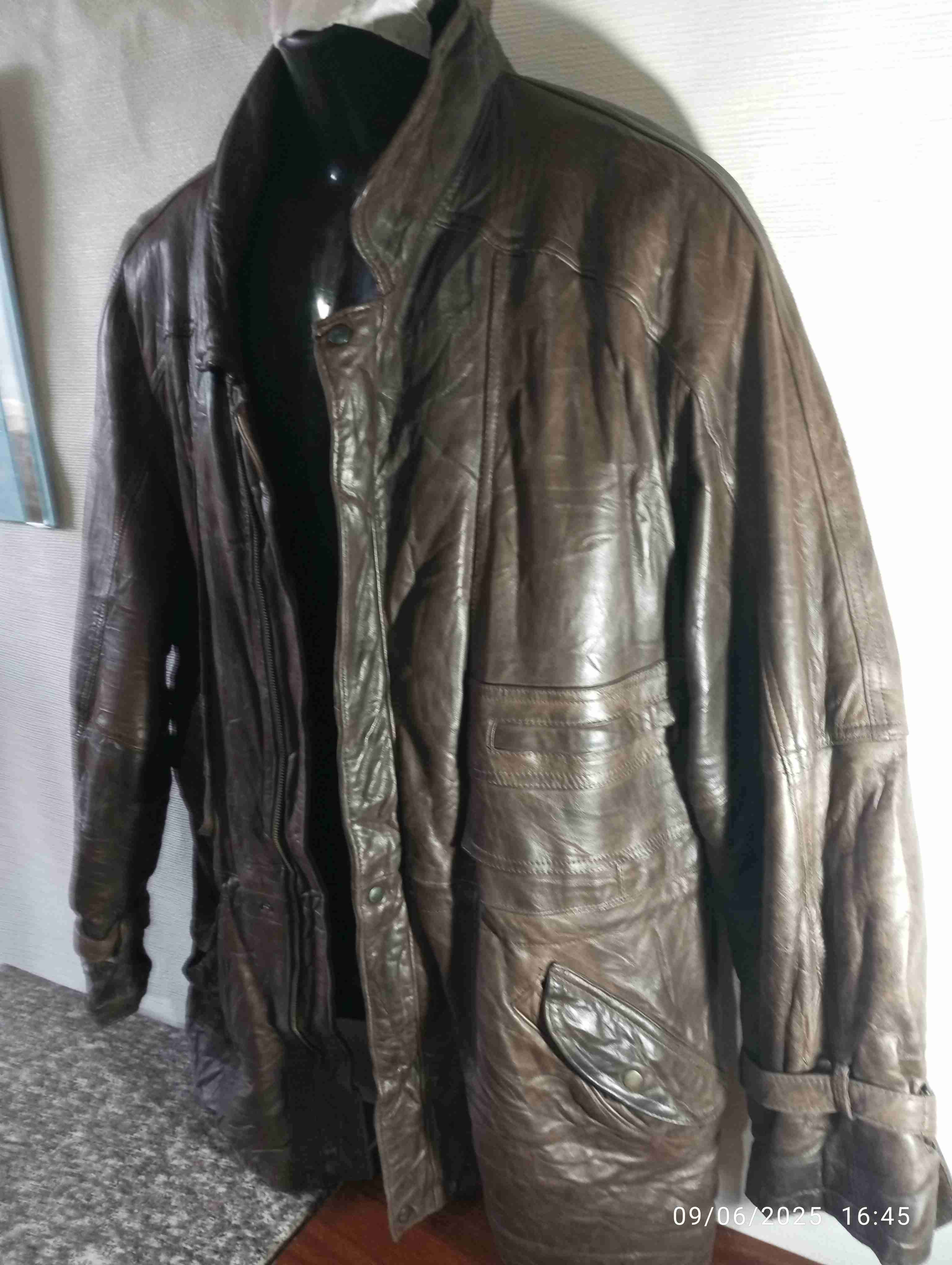 Chaqueta de cuero negra hombre - miniatura 3