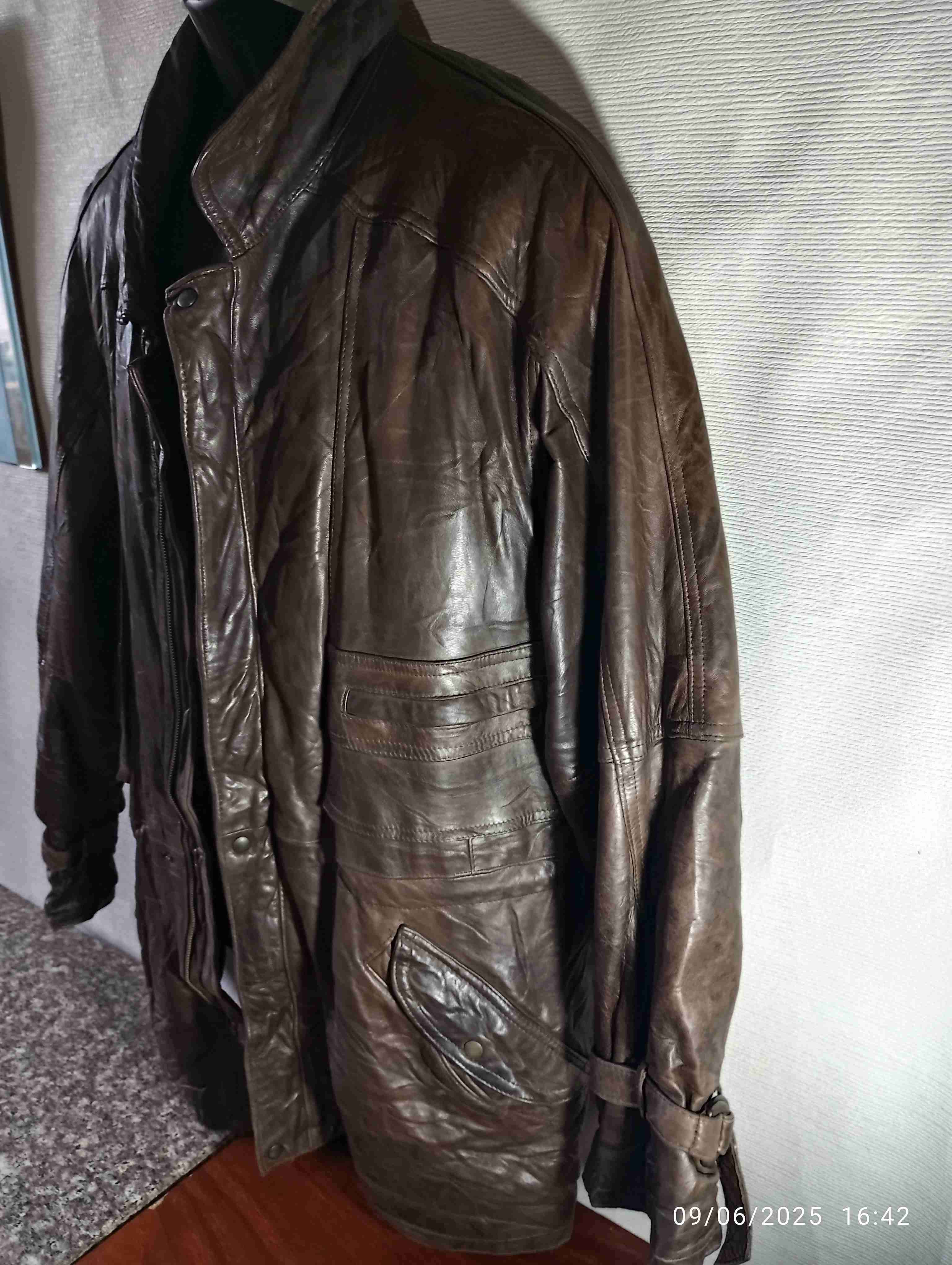 Chaqueta de cuero negra hombre - miniatura 4