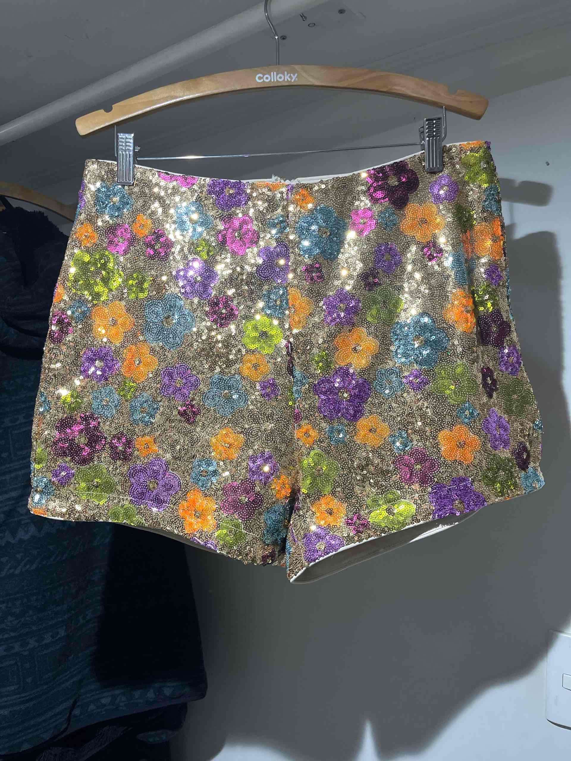 Shorts con lentejuelas florales - miniatura 1