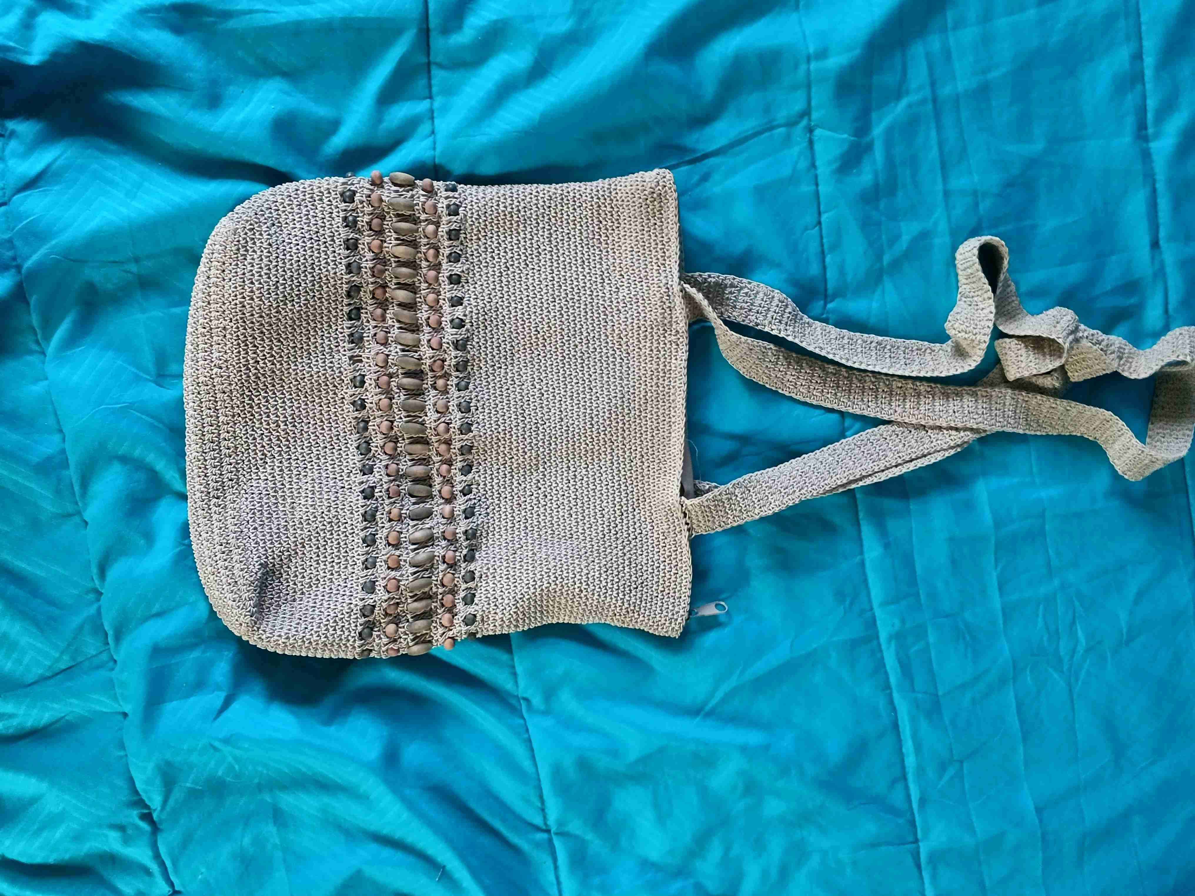 Bolso tejido beige - miniatura 2