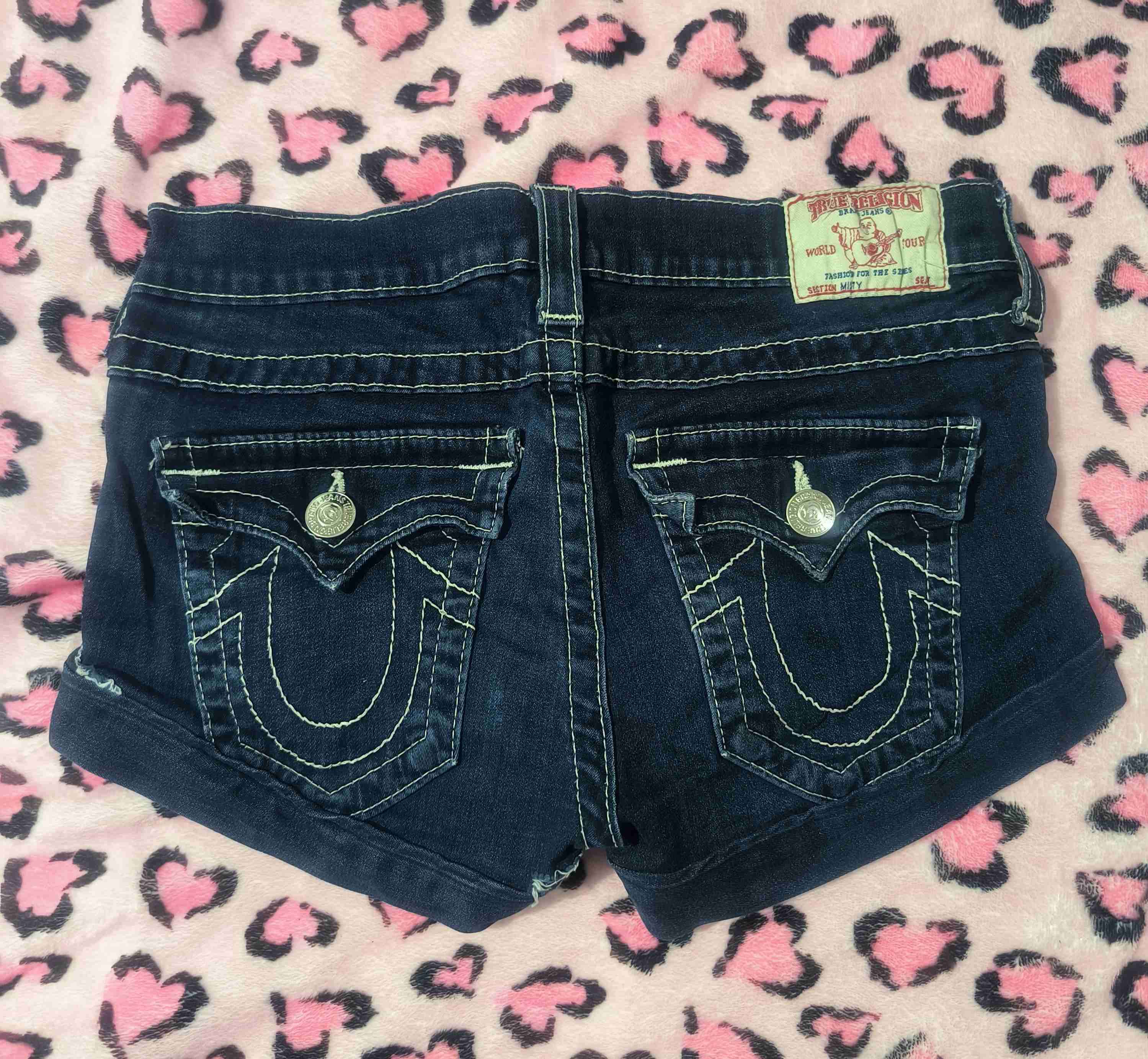 Shorts y2k true religión - miniatura 2