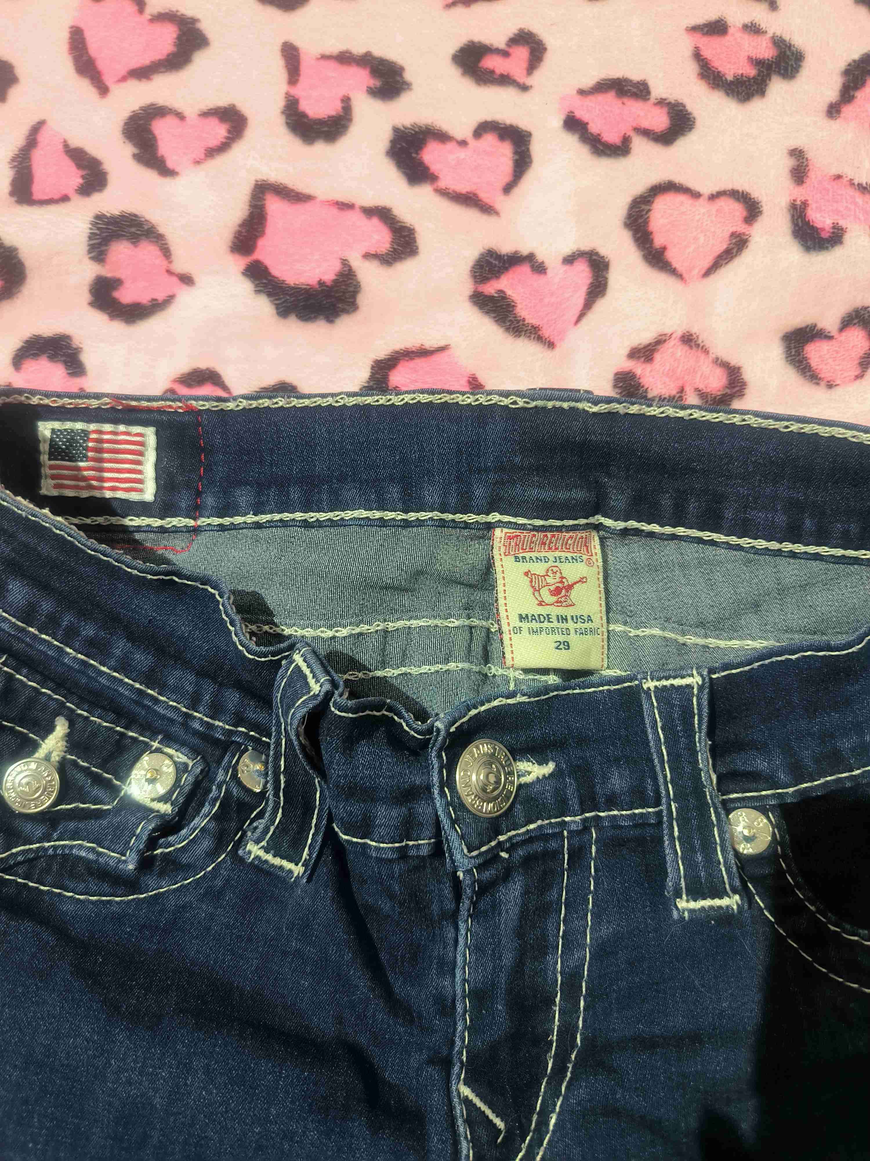 Shorts y2k true religión - miniatura 3