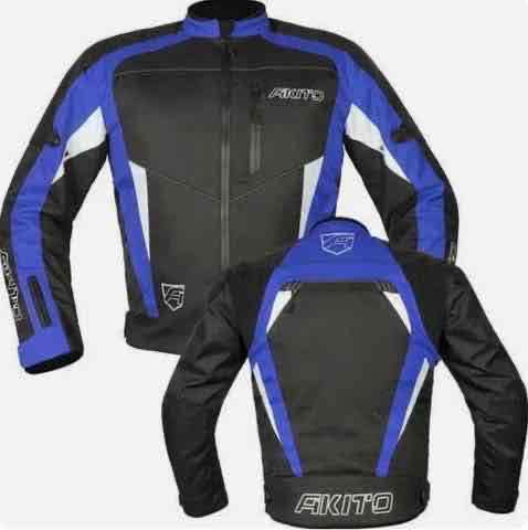 Chaqueta moto azul y negra - miniatura 1