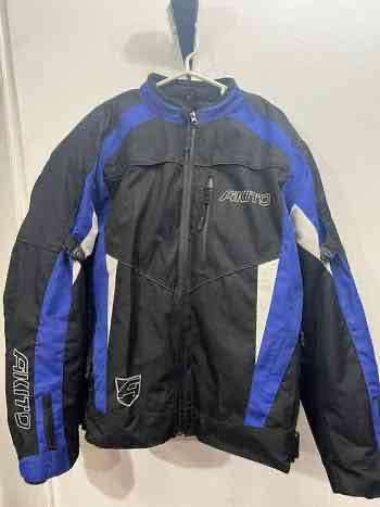 Chaqueta moto azul y negra - miniatura 2