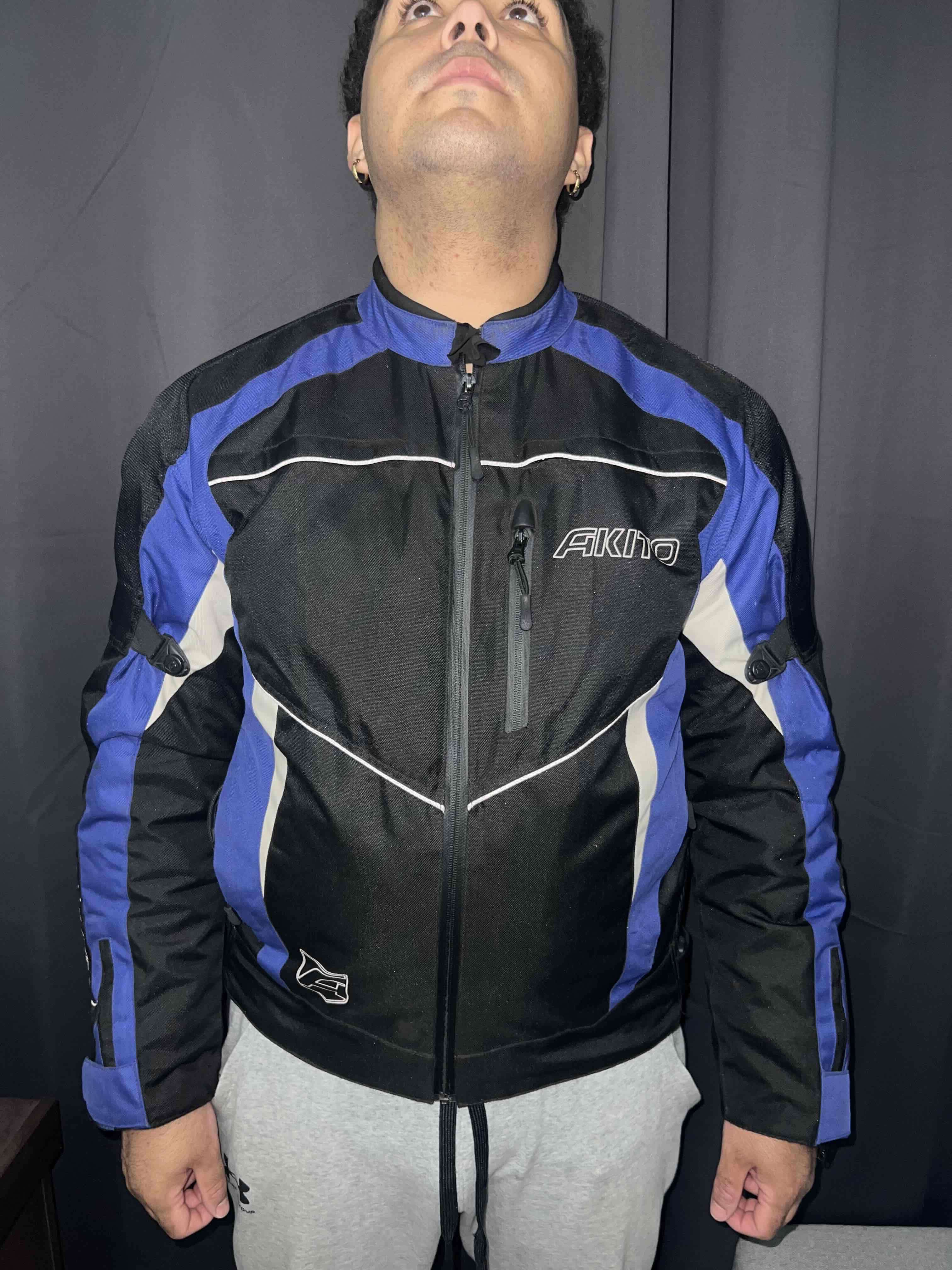 Chaqueta moto azul y negra - miniatura 5