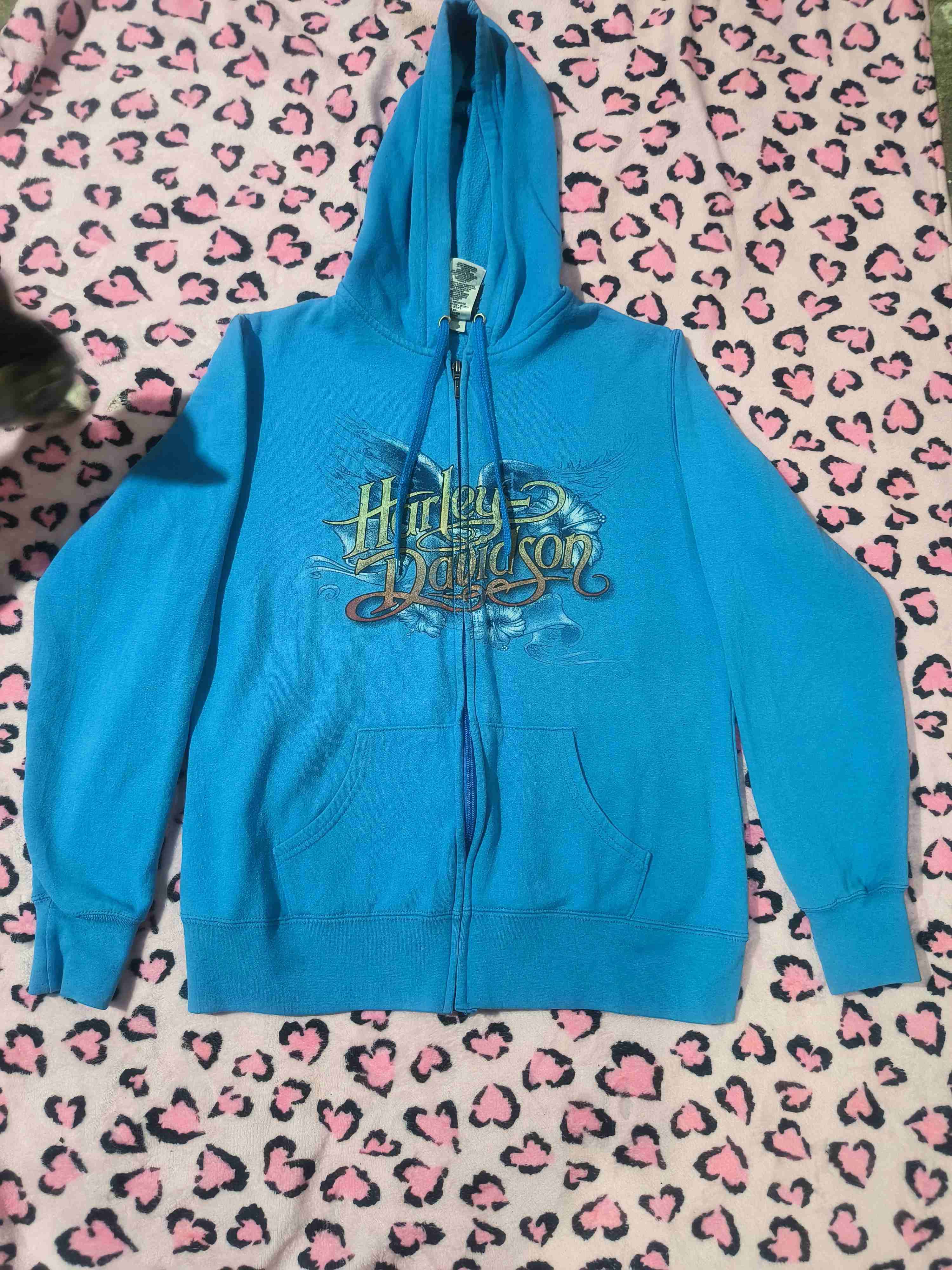 Polerón azul Harley Davidson y2k - miniatura 1