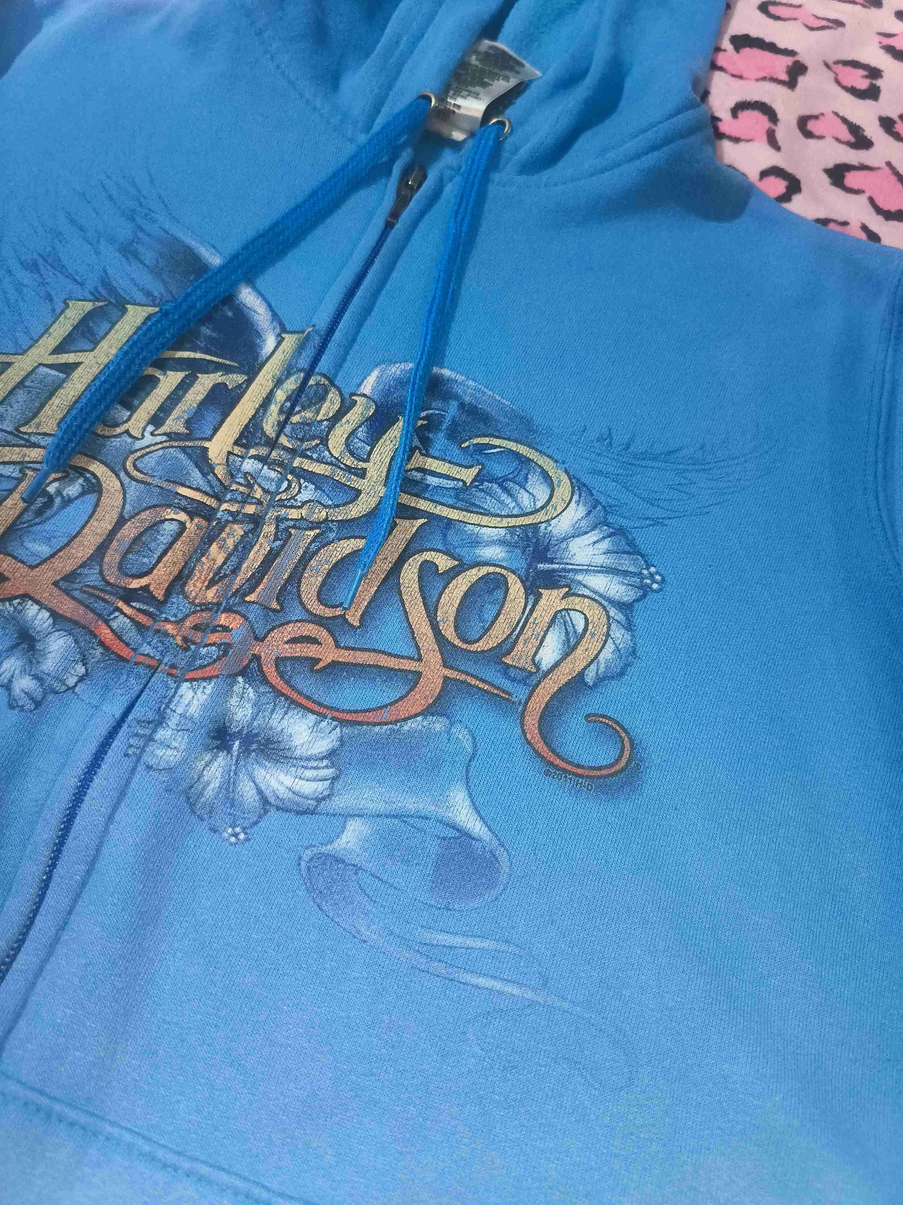 Polerón azul Harley Davidson y2k - miniatura 4