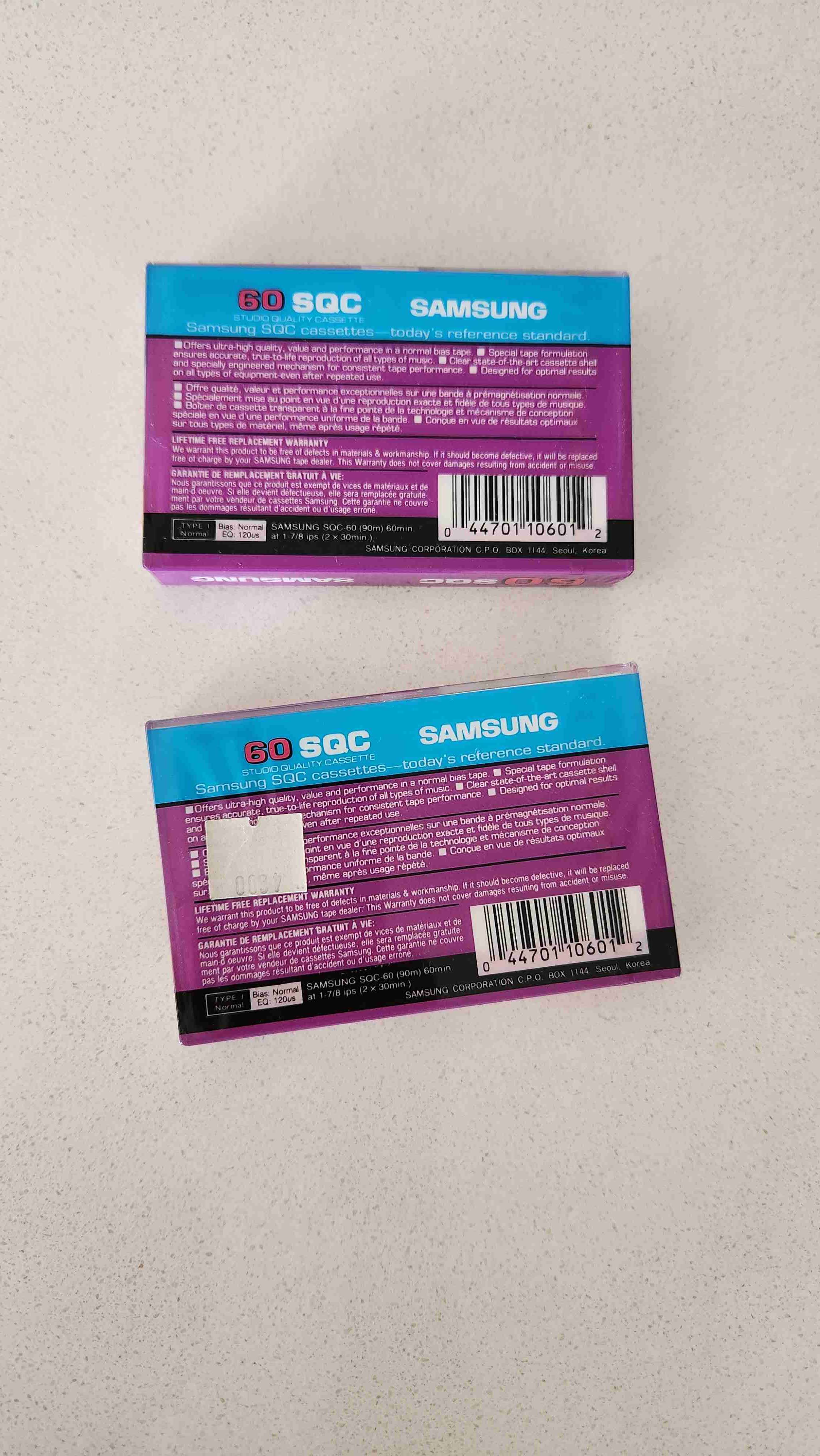 Cassettes Samsung 60 SQC nuevos - 2