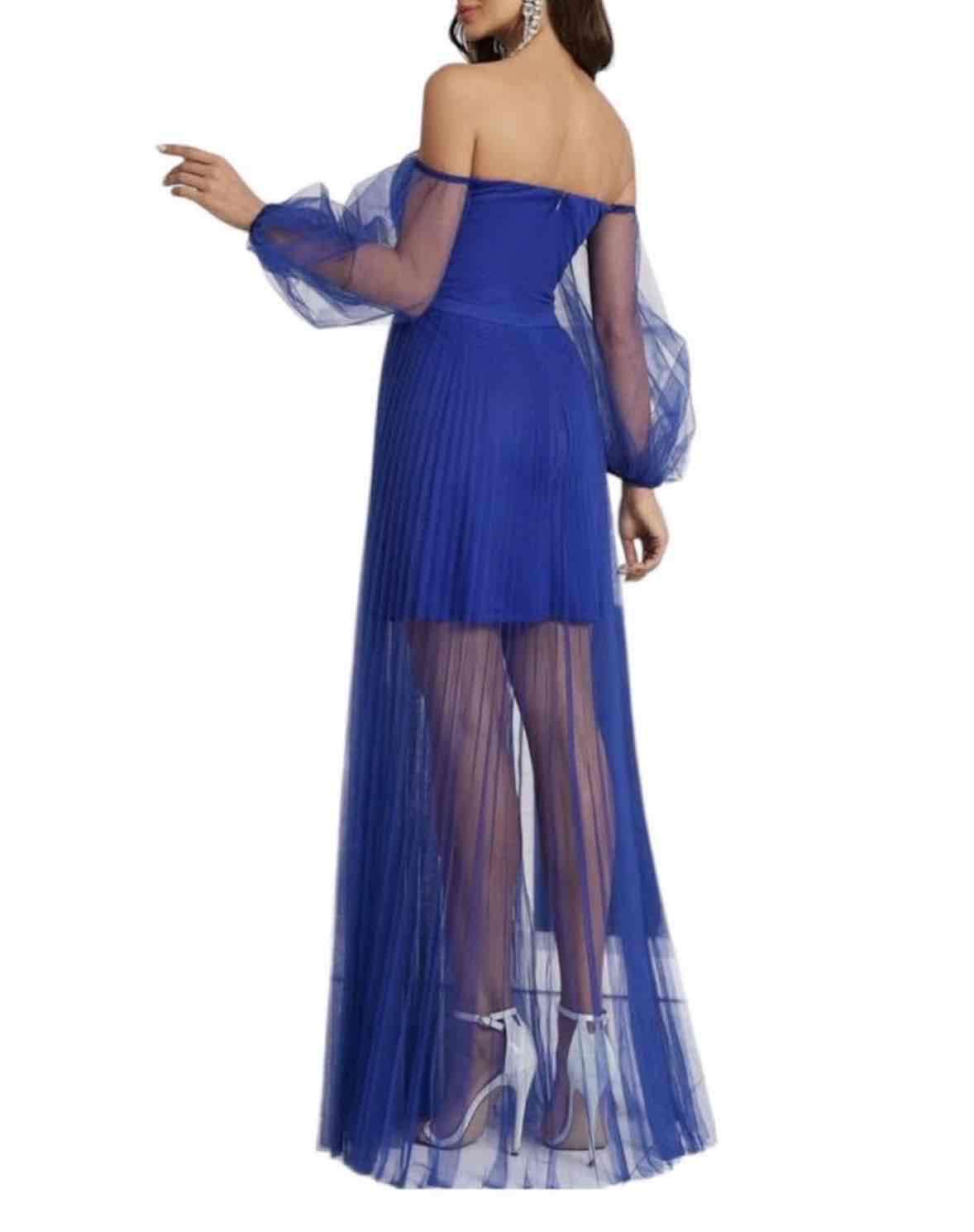 Vestido azul de fiesta talla S - miniatura 2