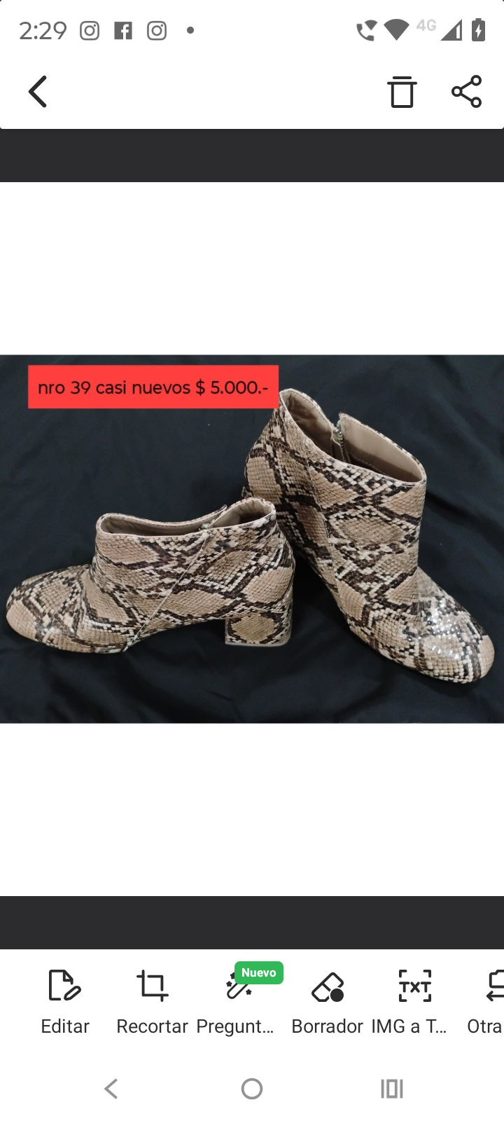 Botines animal print talla 39