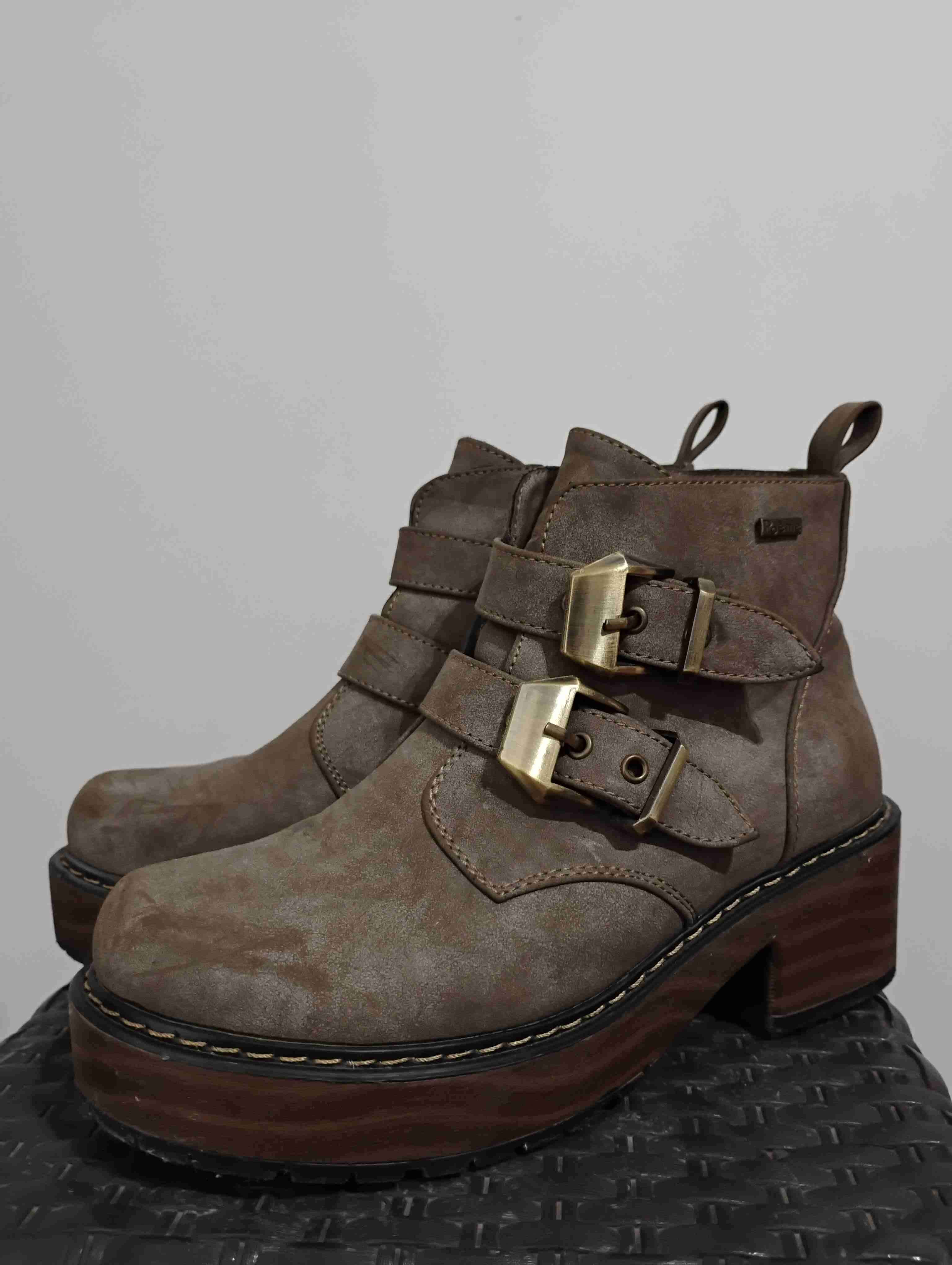 Botines de cuero marrón - 1