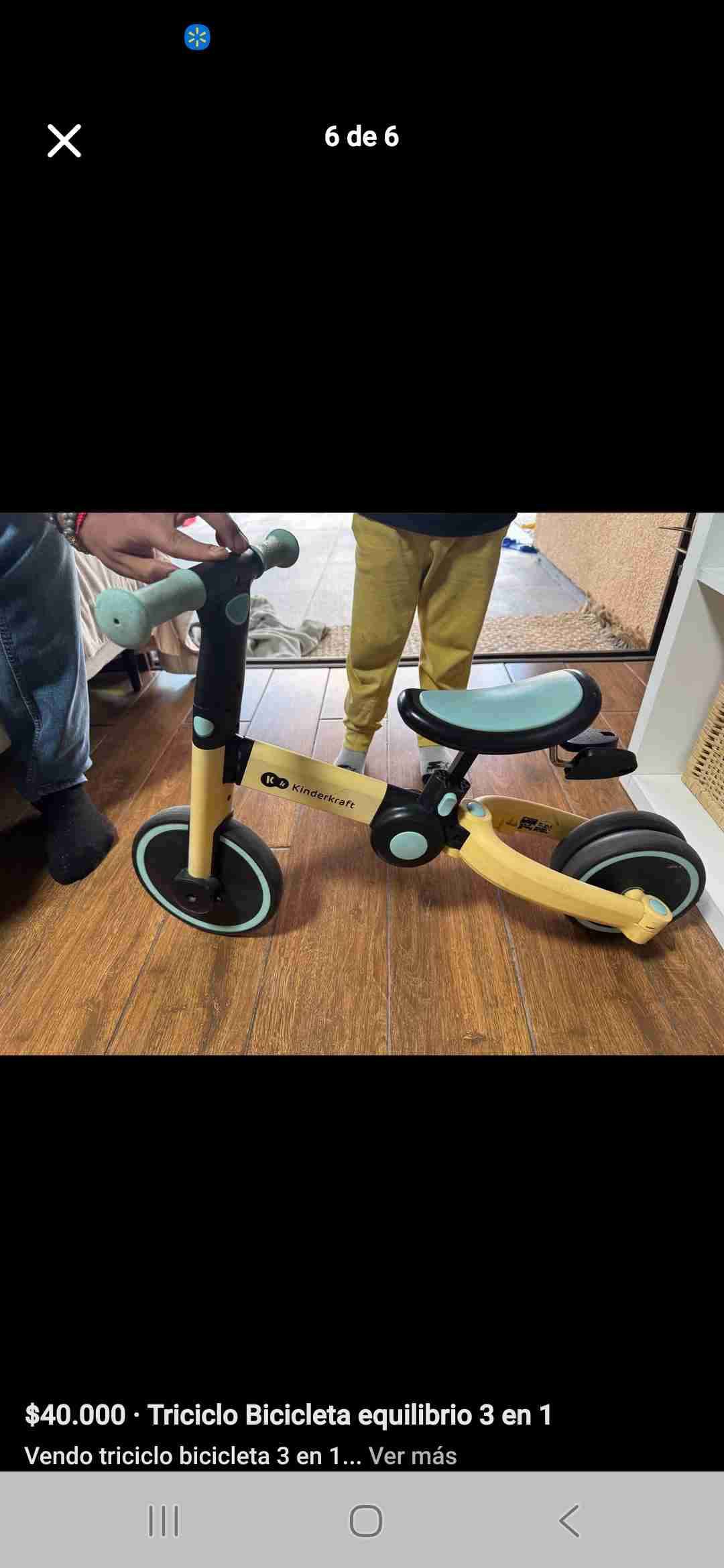 Triciclo 3 en 1 para niños Kindercraf - miniatura 1