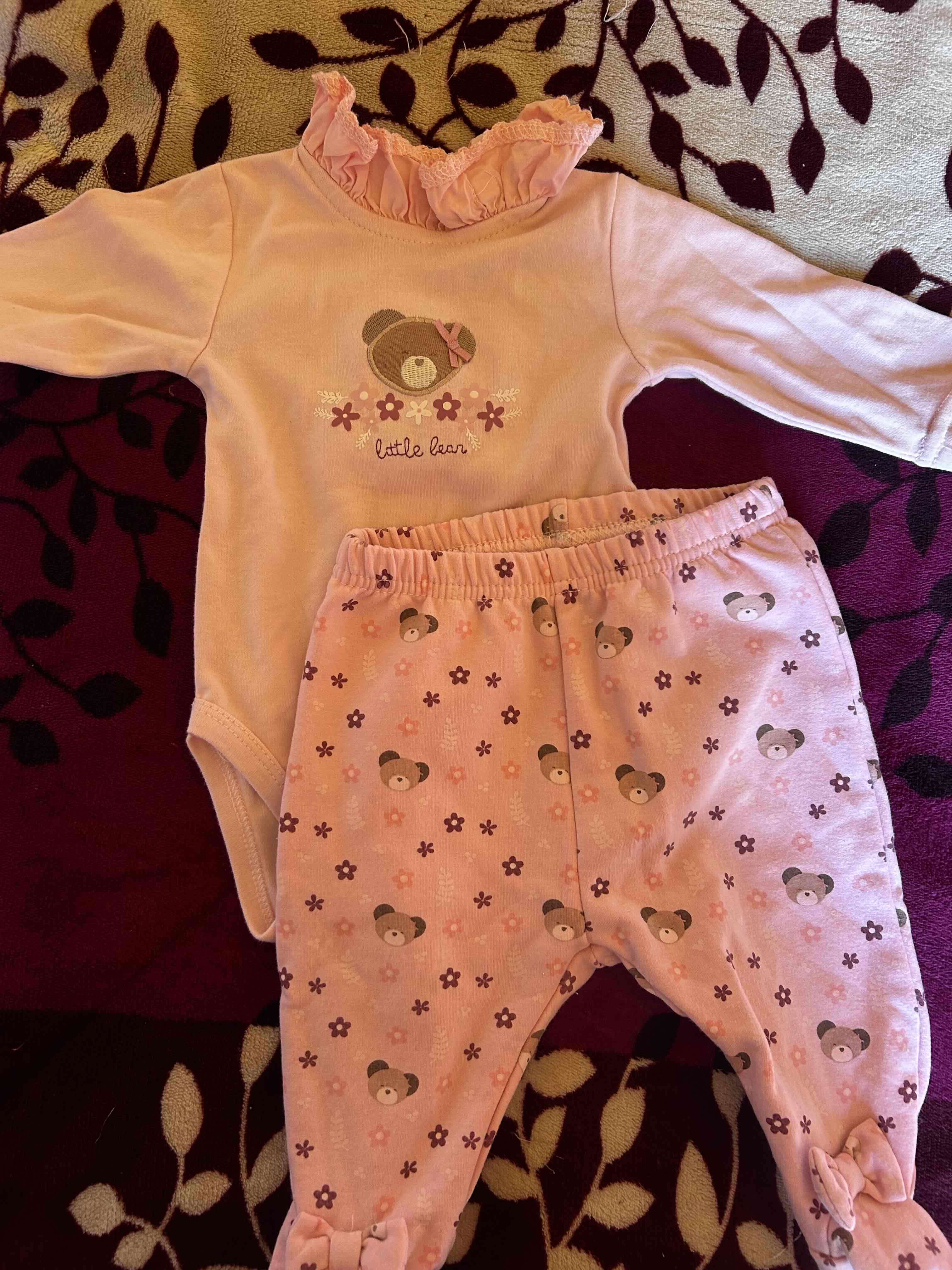 Conjunto rosa de bebé con ositos