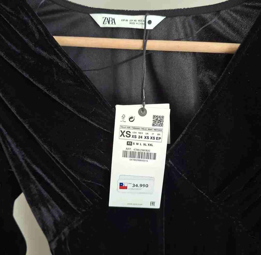 Vestido negro de terciopelo XS - 2
