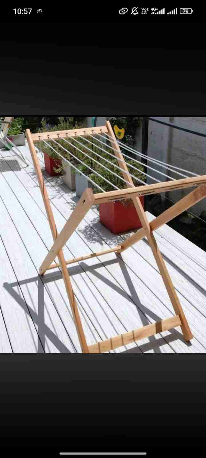 Banca mesa plegable de madera - 4