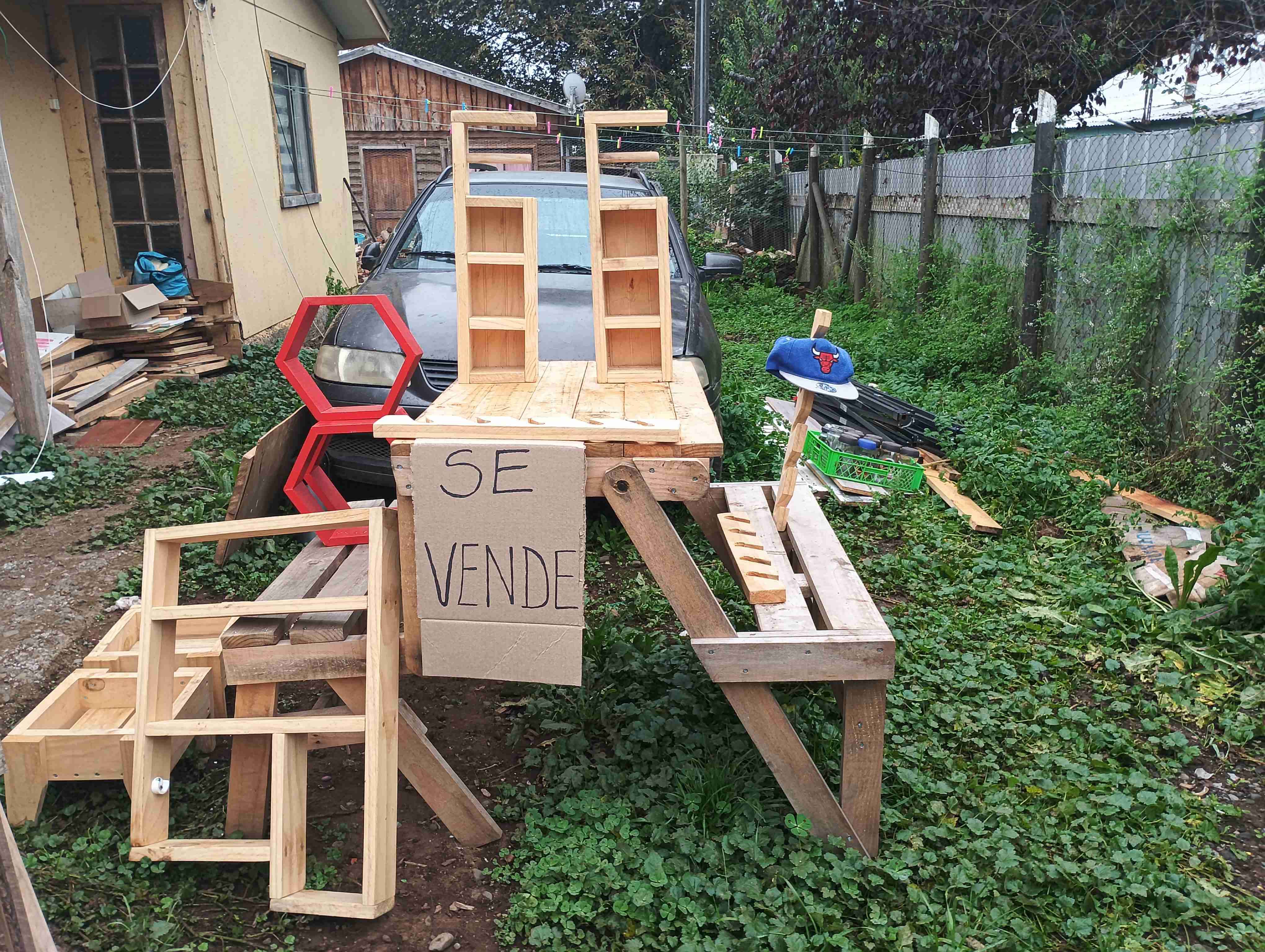 Banca mesa plegable de madera - 6