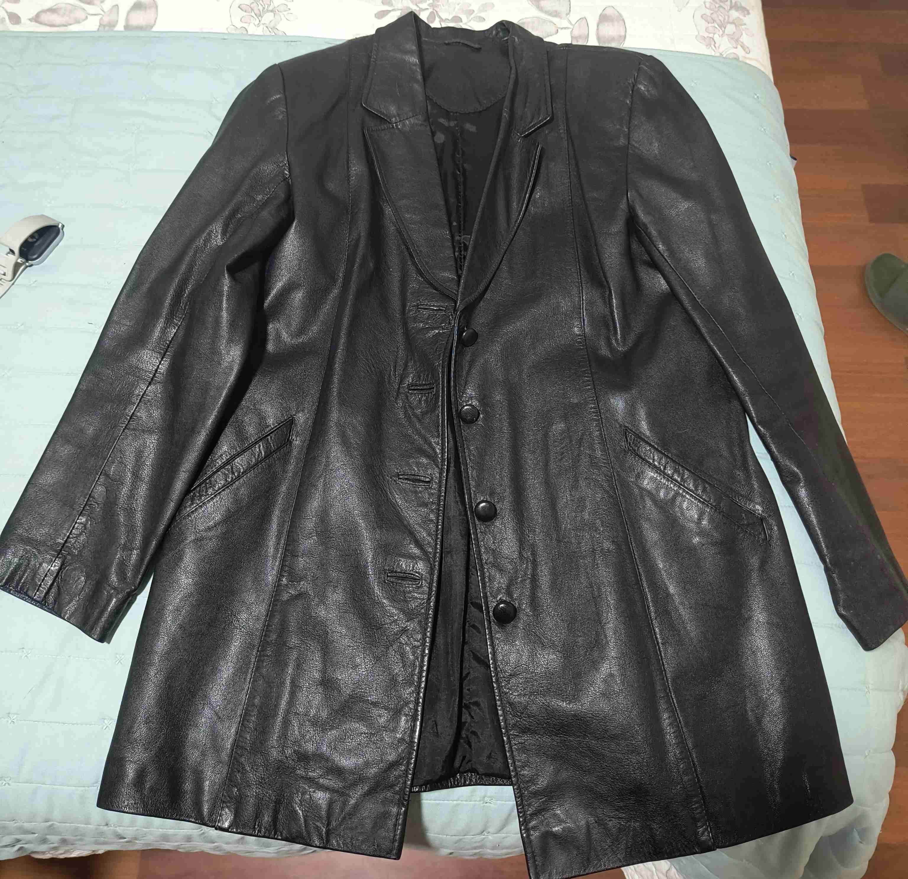 Blazer negro de cuero legítimo - miniatura 2