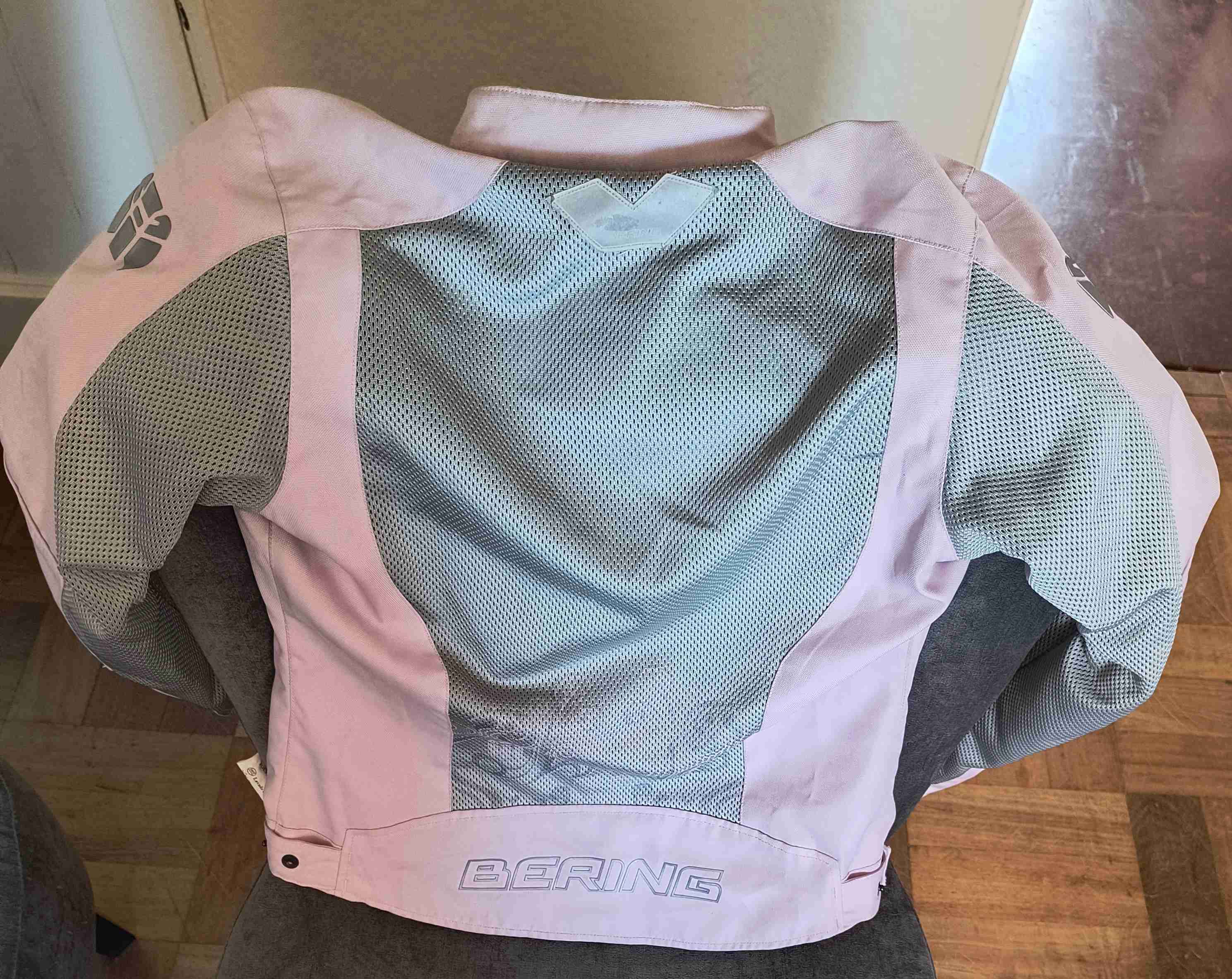 Chaqueta de moto rosa y gris - miniatura 2