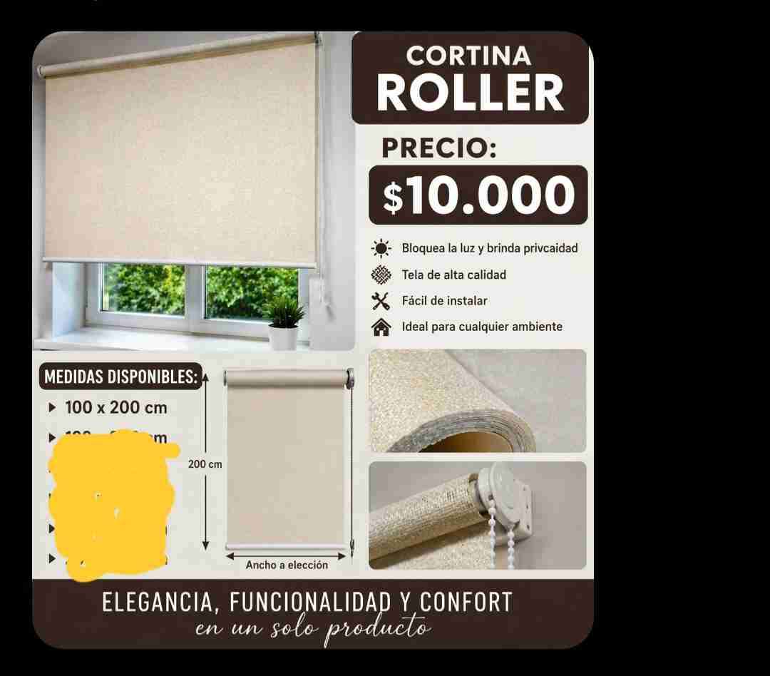 Cortina roller beige 100x200 cm - miniatura 1