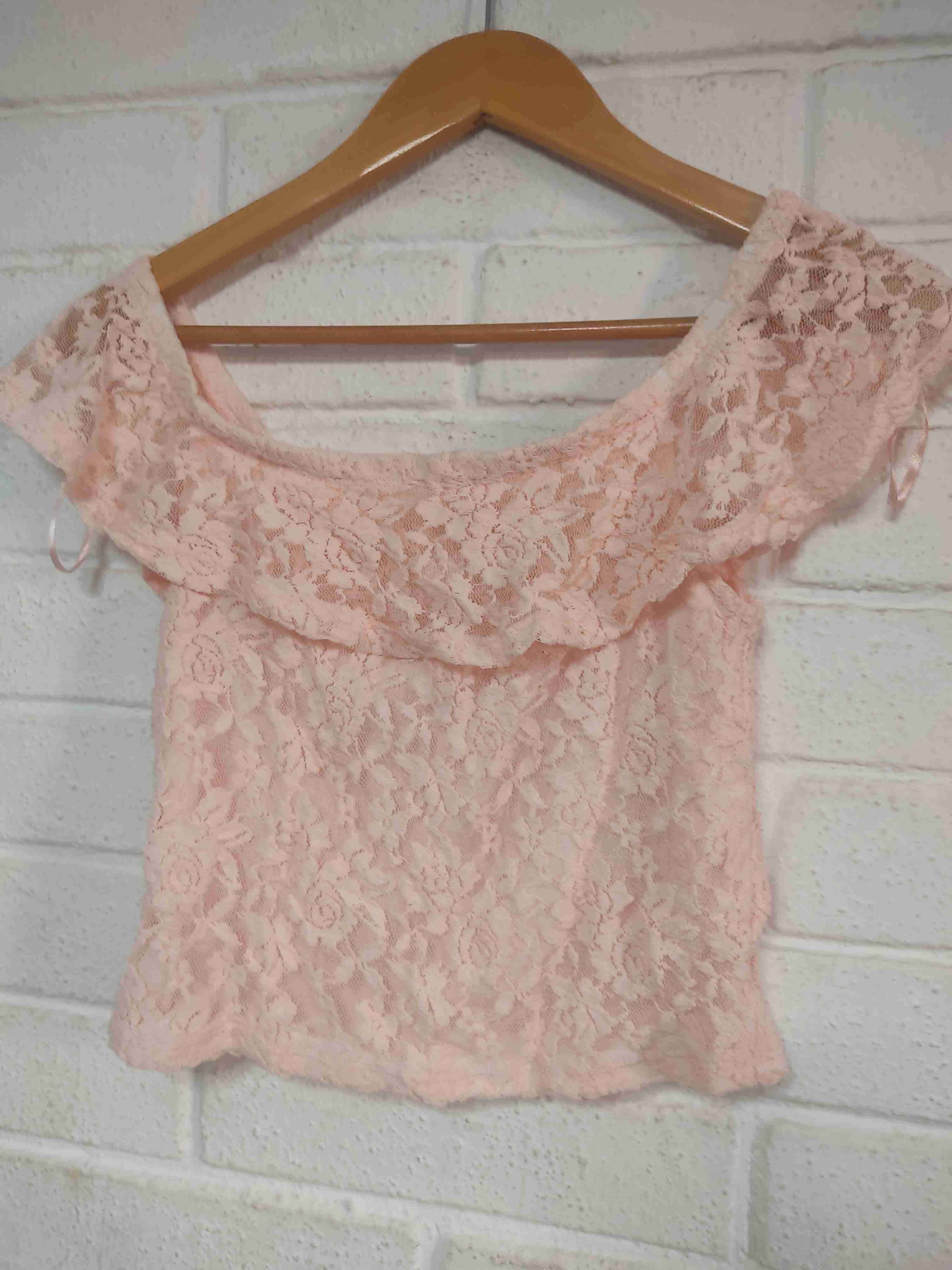 Peto hombros descubiertos encaje damasco - miniatura 1