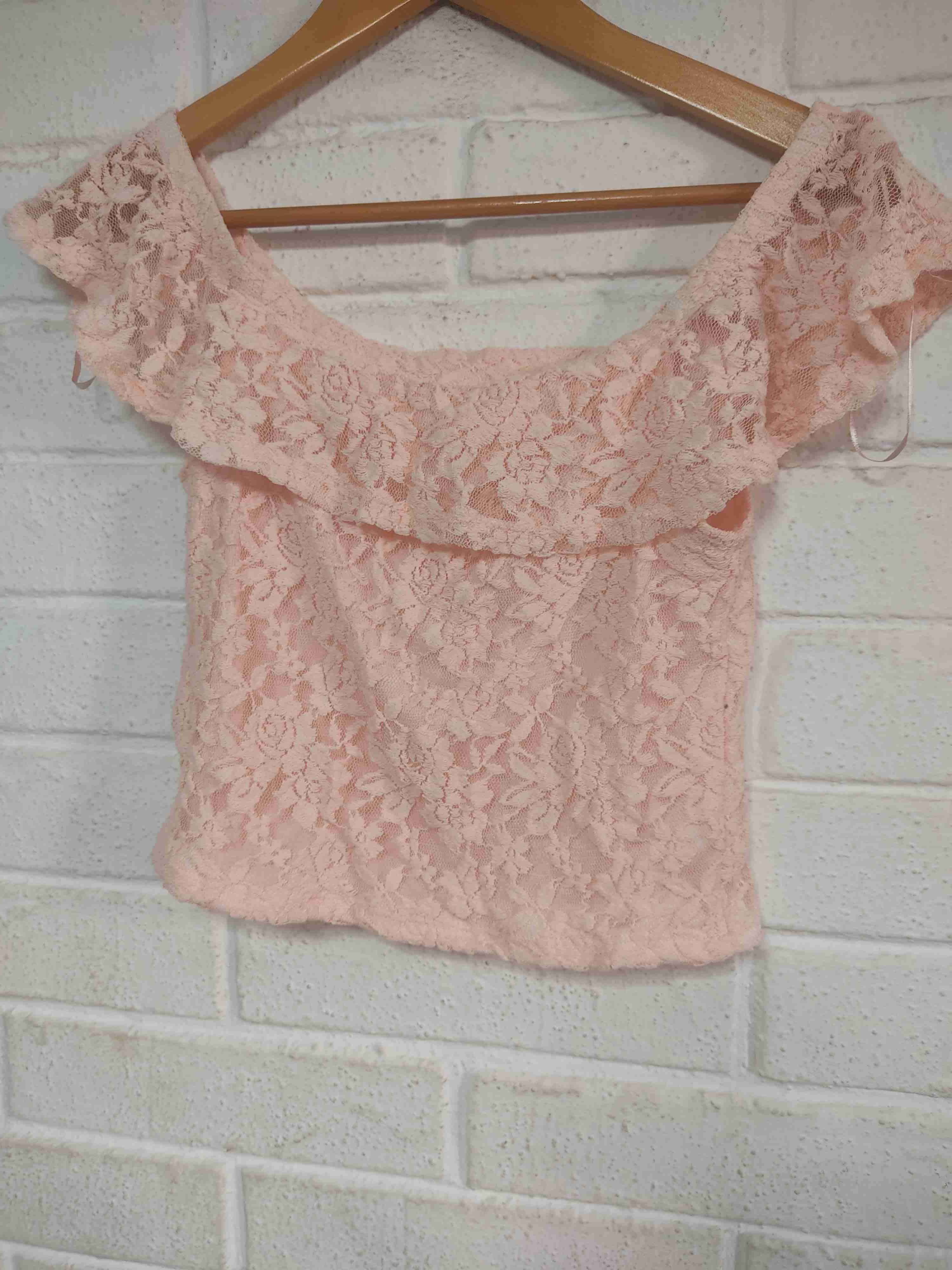 Peto hombros descubiertos encaje damasco - miniatura 2