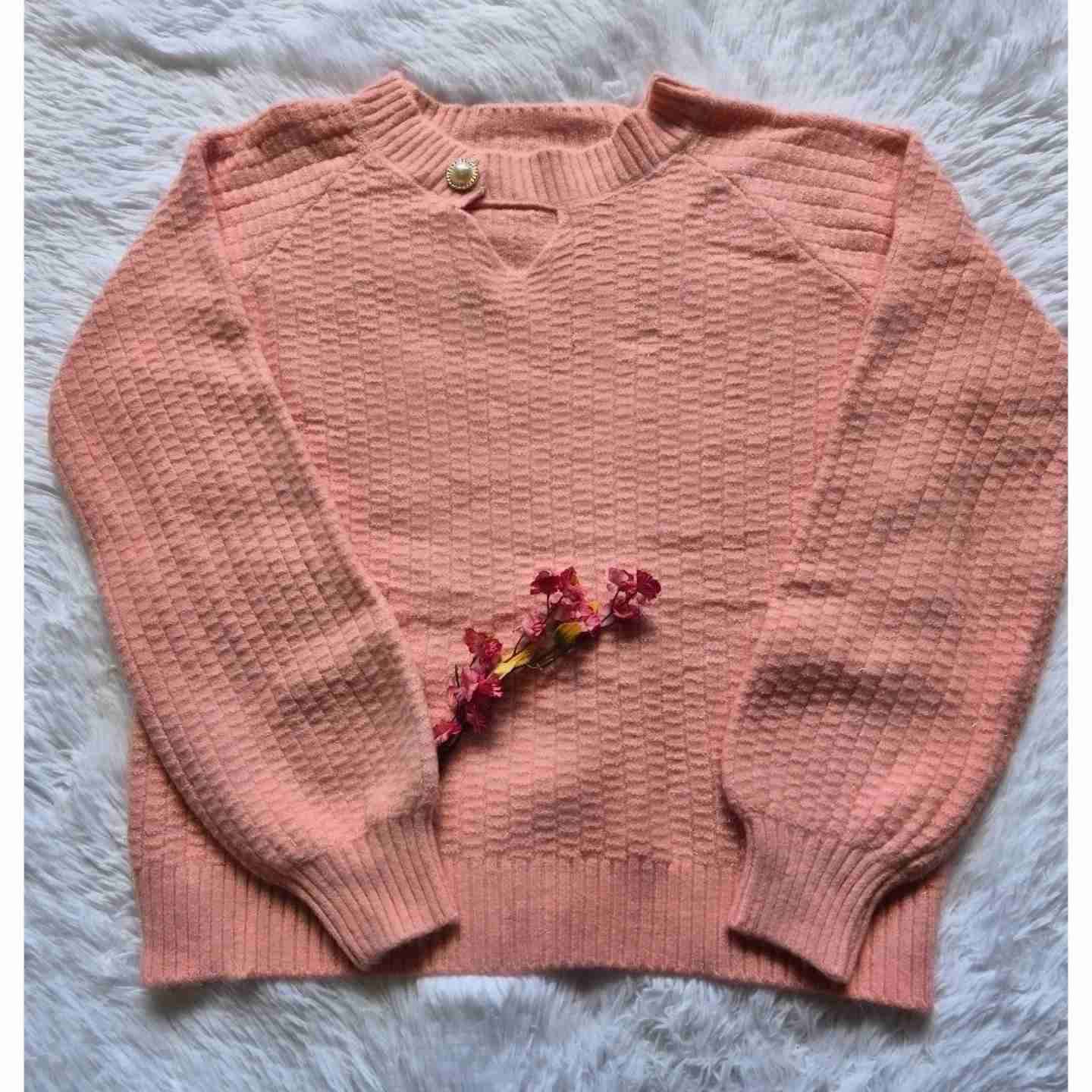 Suéter de punto rosado nuevo - 2