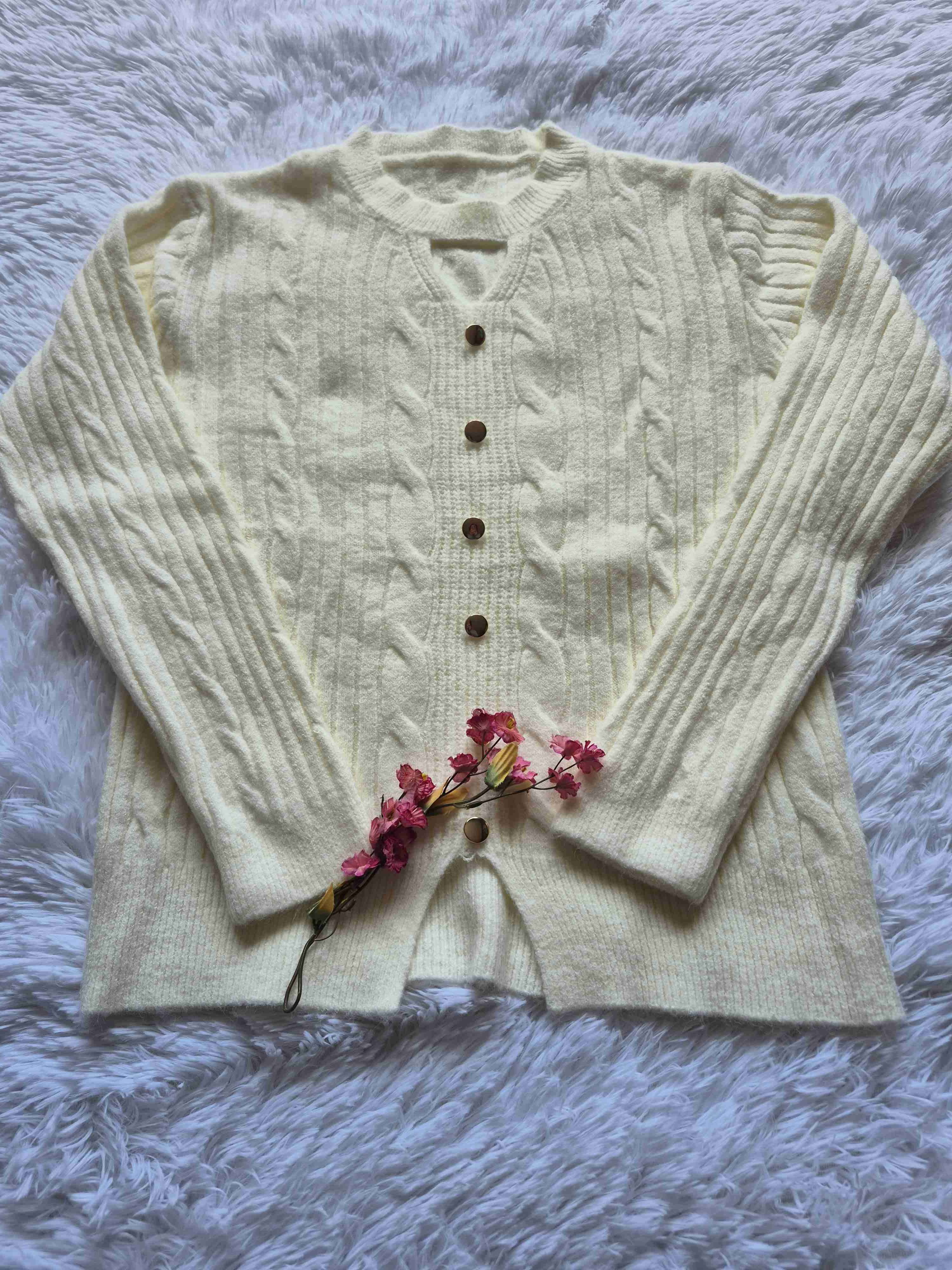 Cárdigan blanco con botones - 2