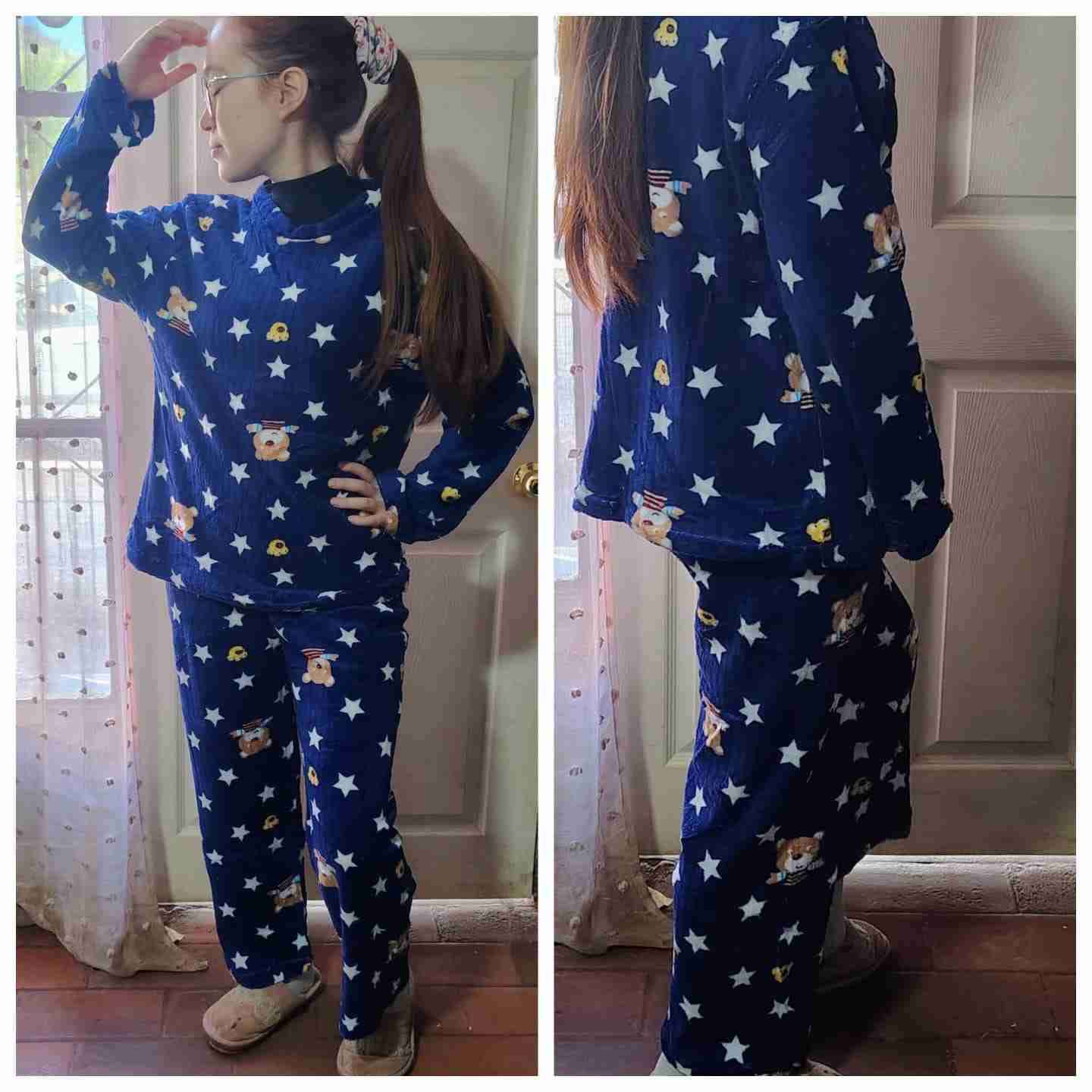 Pijama morado con flores - miniatura 3