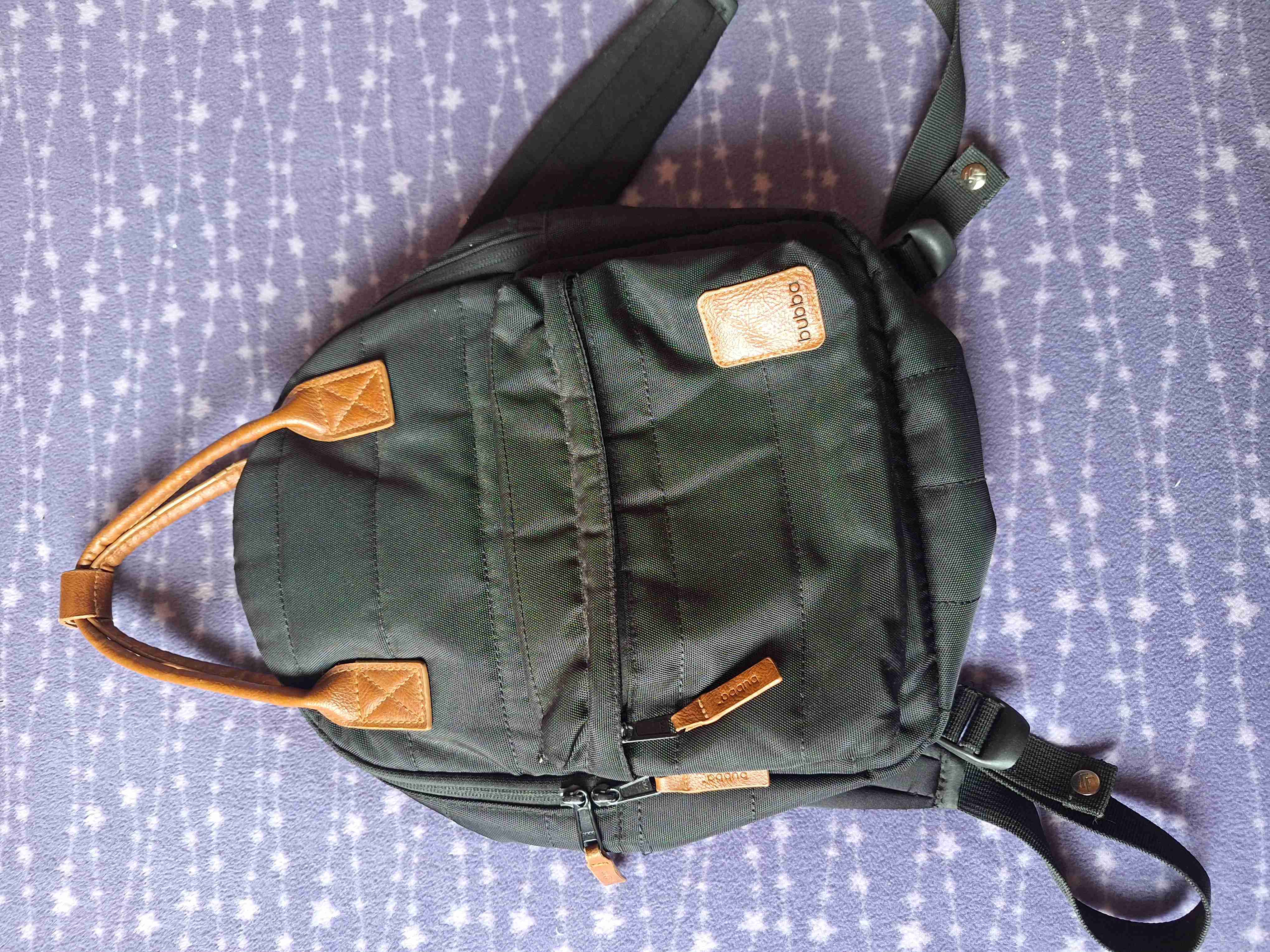 Mochila Bubba negra con detalles café - miniatura 1