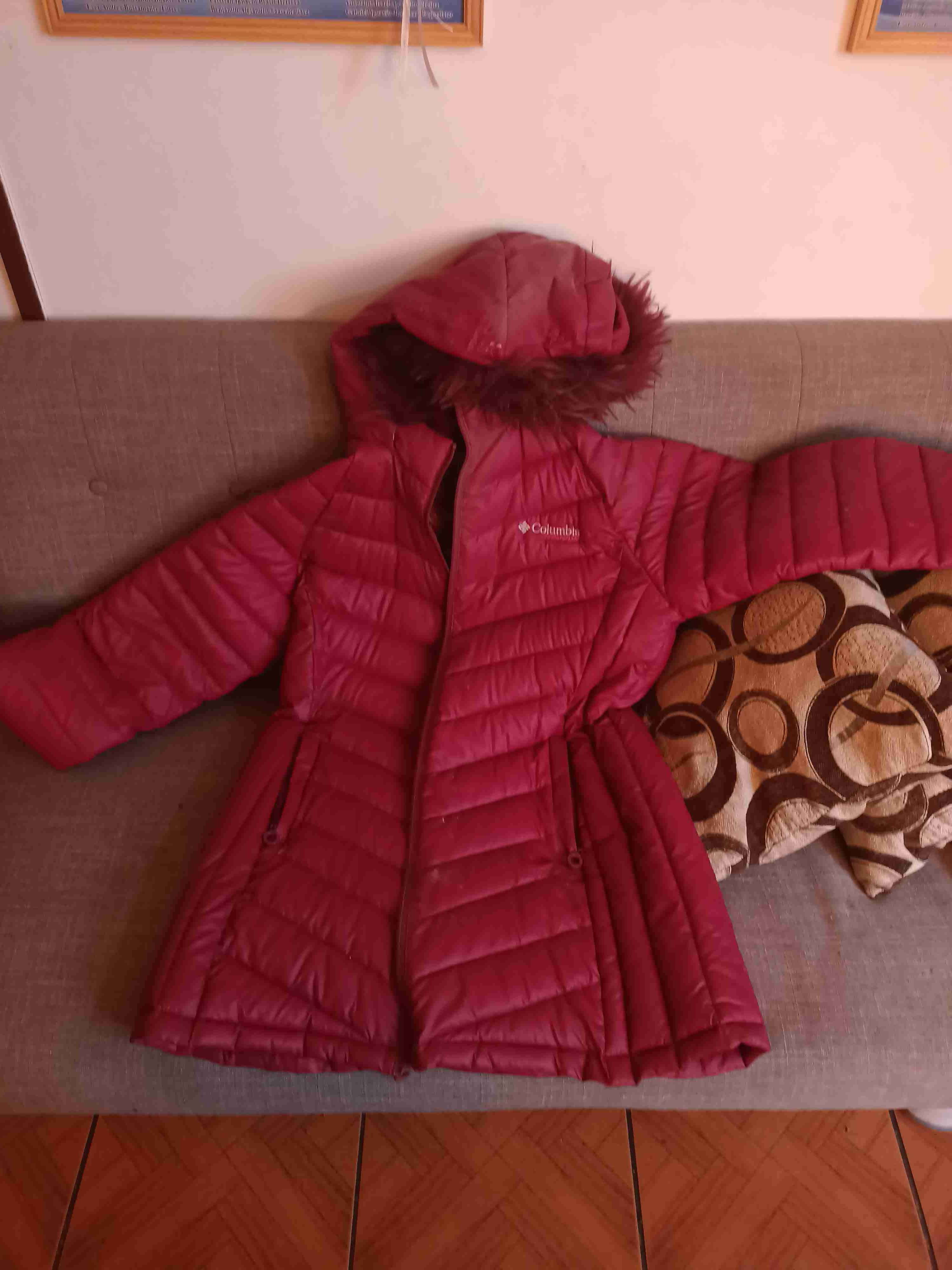 Parka larga roja con capucha - miniatura 1