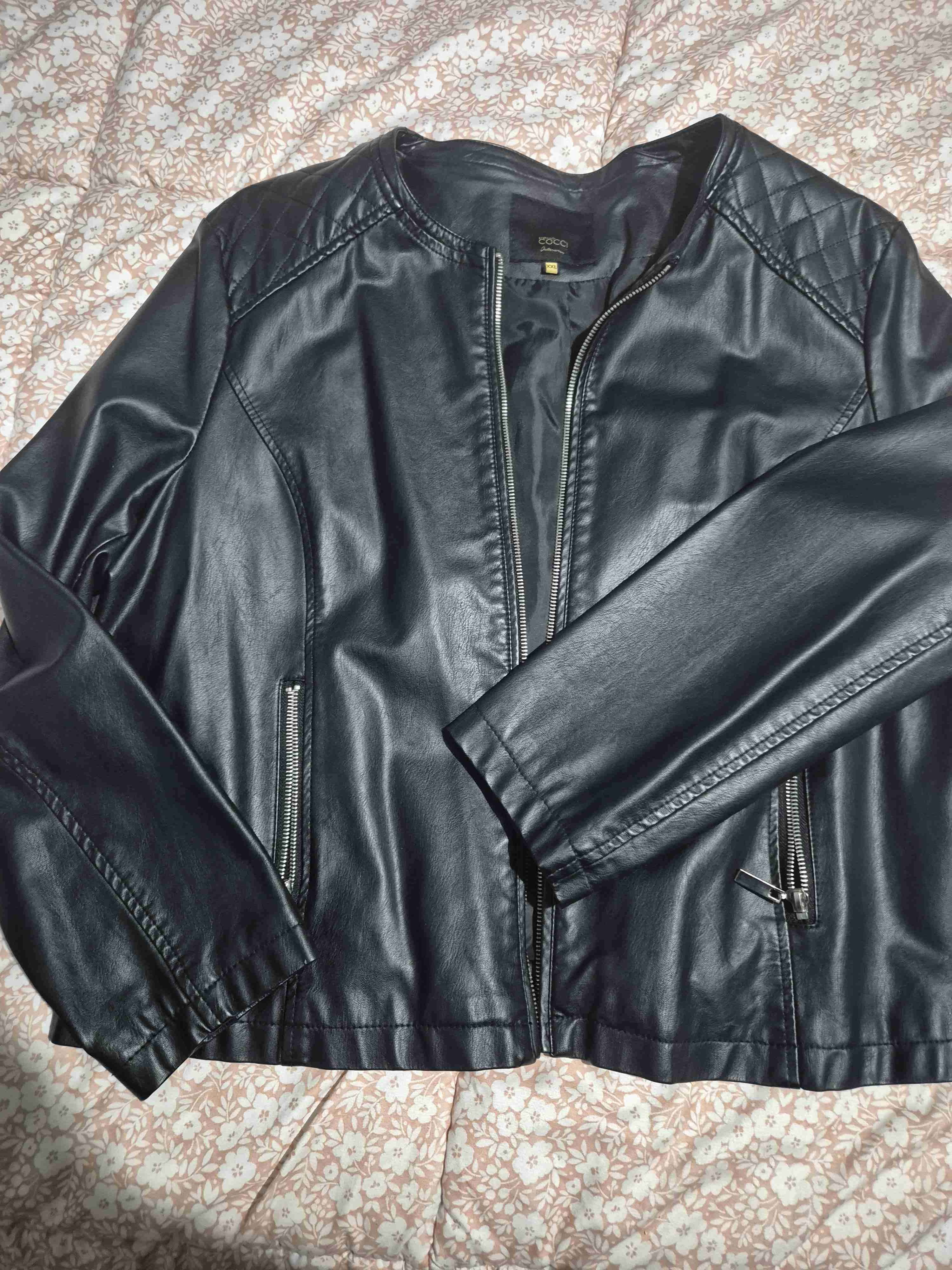 Chaqueta de cuero negra XXL - 1