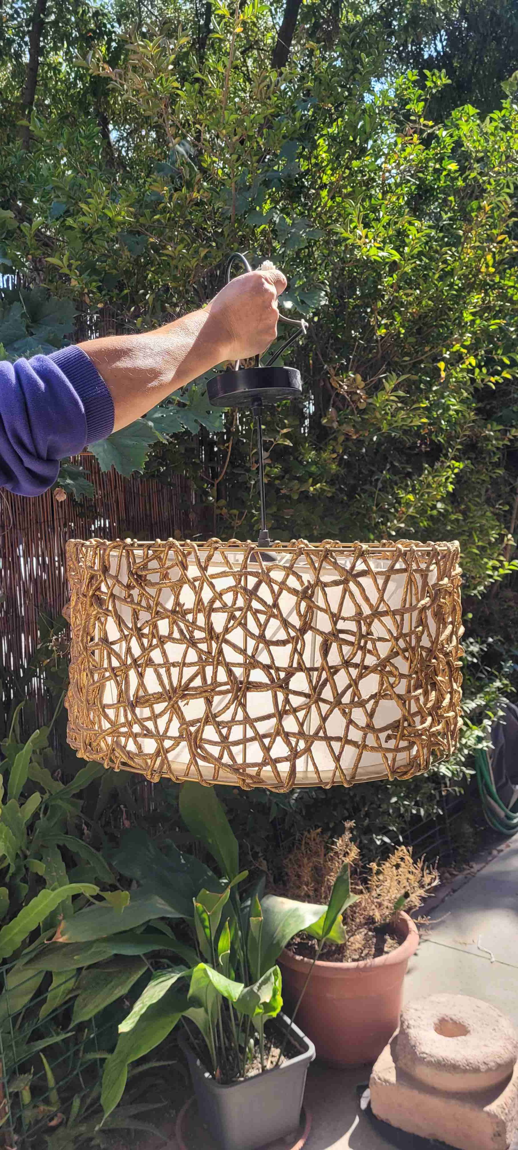 Lámpara colgante de mimbre - miniatura 1