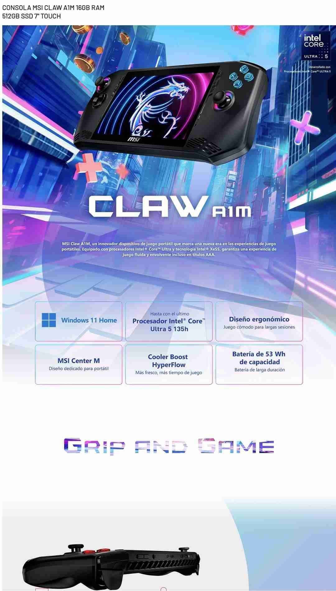 Consola portátil msi claw a1m - miniatura 3