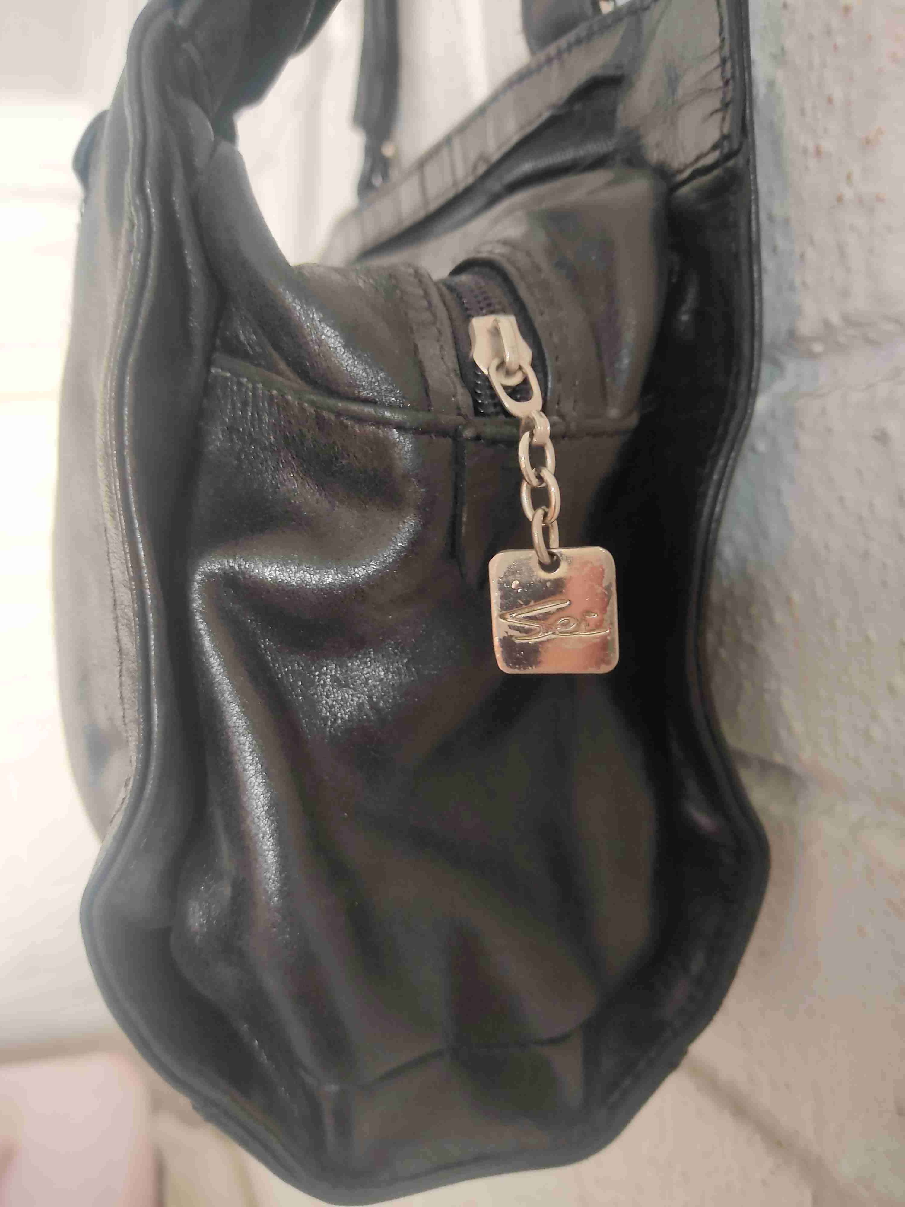 Cartera negra de cuero - miniatura 3