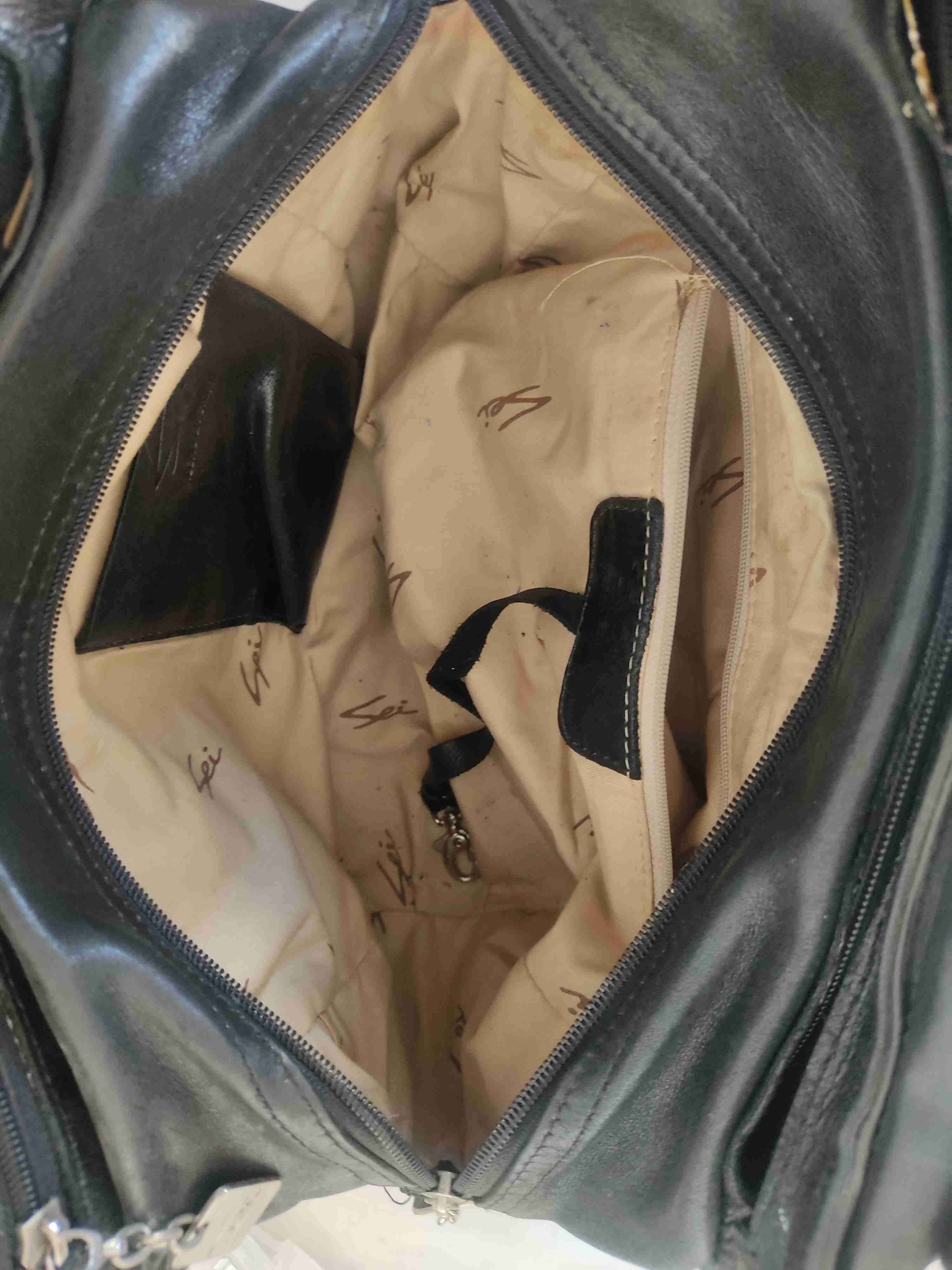 Cartera negra de cuero - miniatura 5