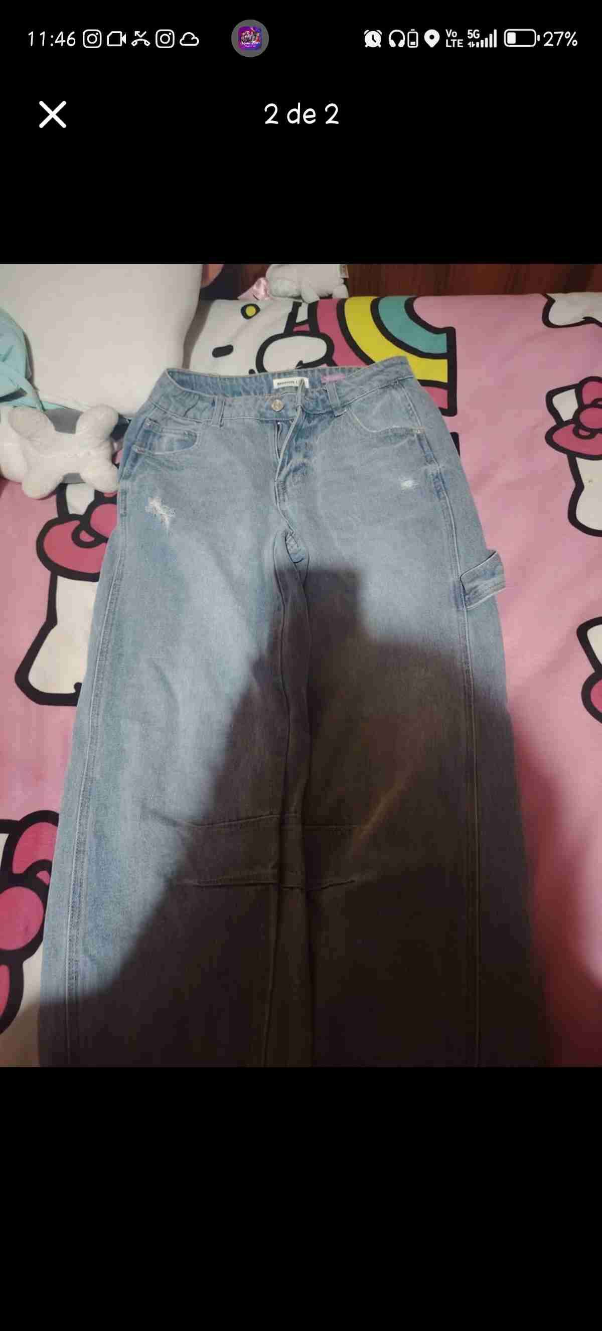 Jeans celestes para mujer ancho tipo baggy