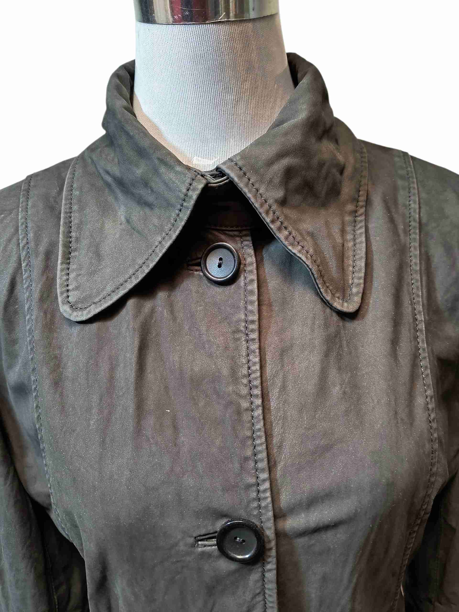 Abrigo mujer largo de cuero - 1