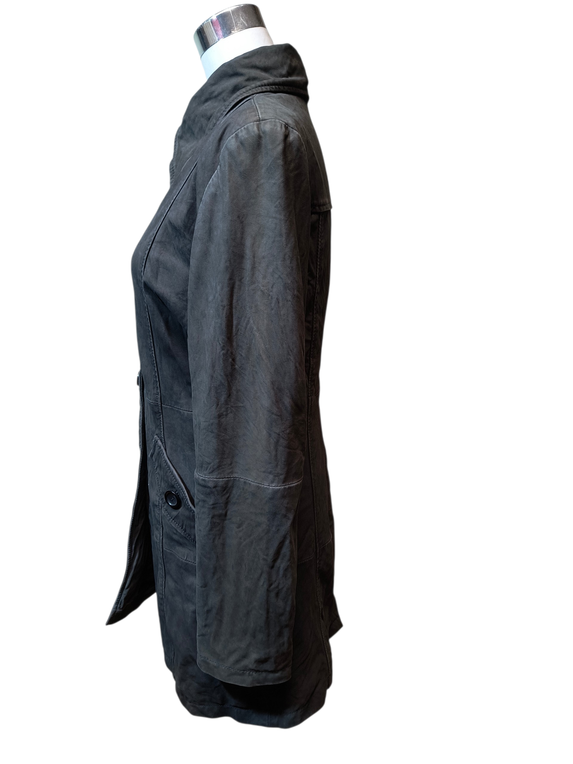 Abrigo mujer largo de cuero - 2