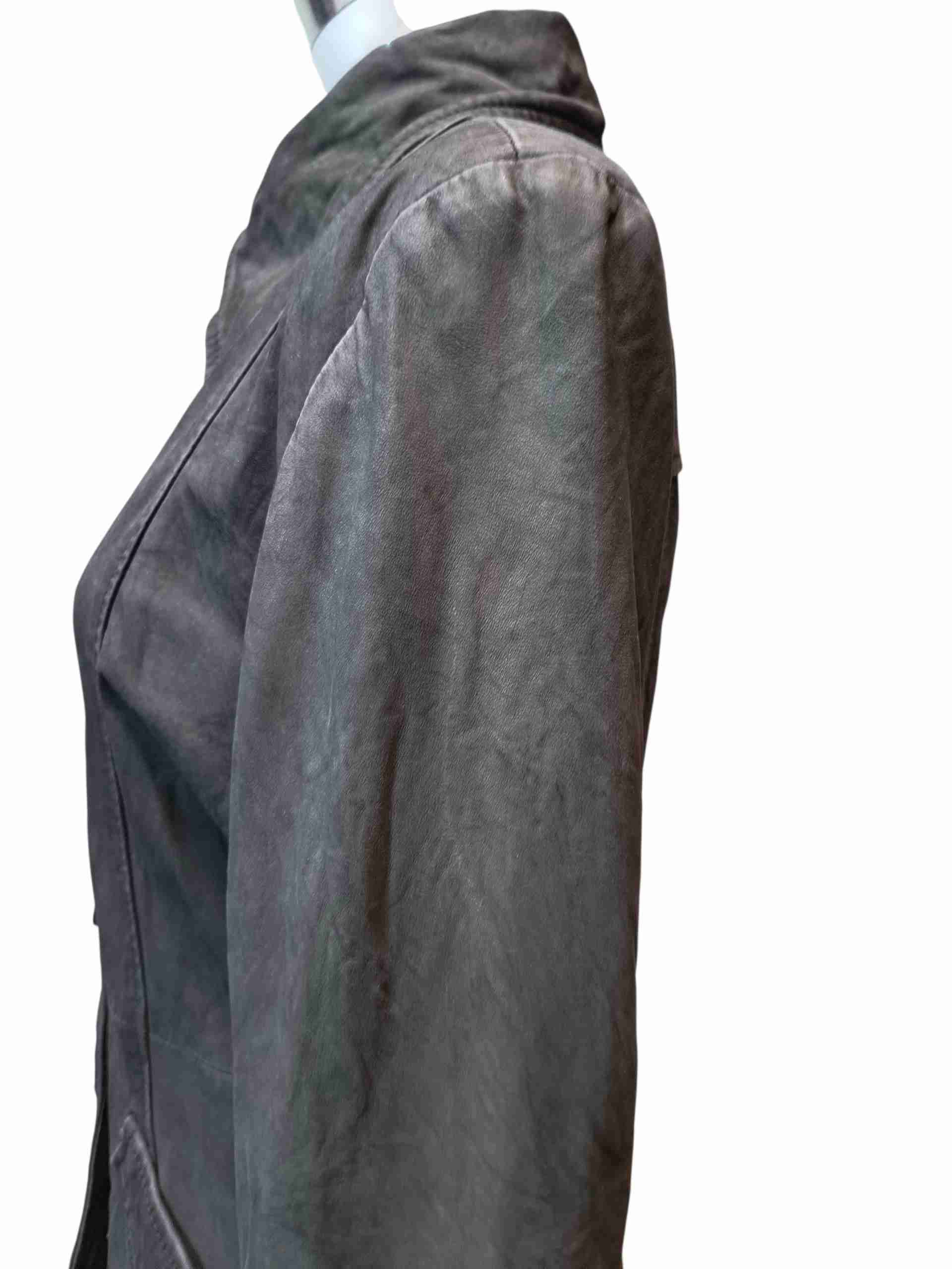 Abrigo mujer largo de cuero - 3