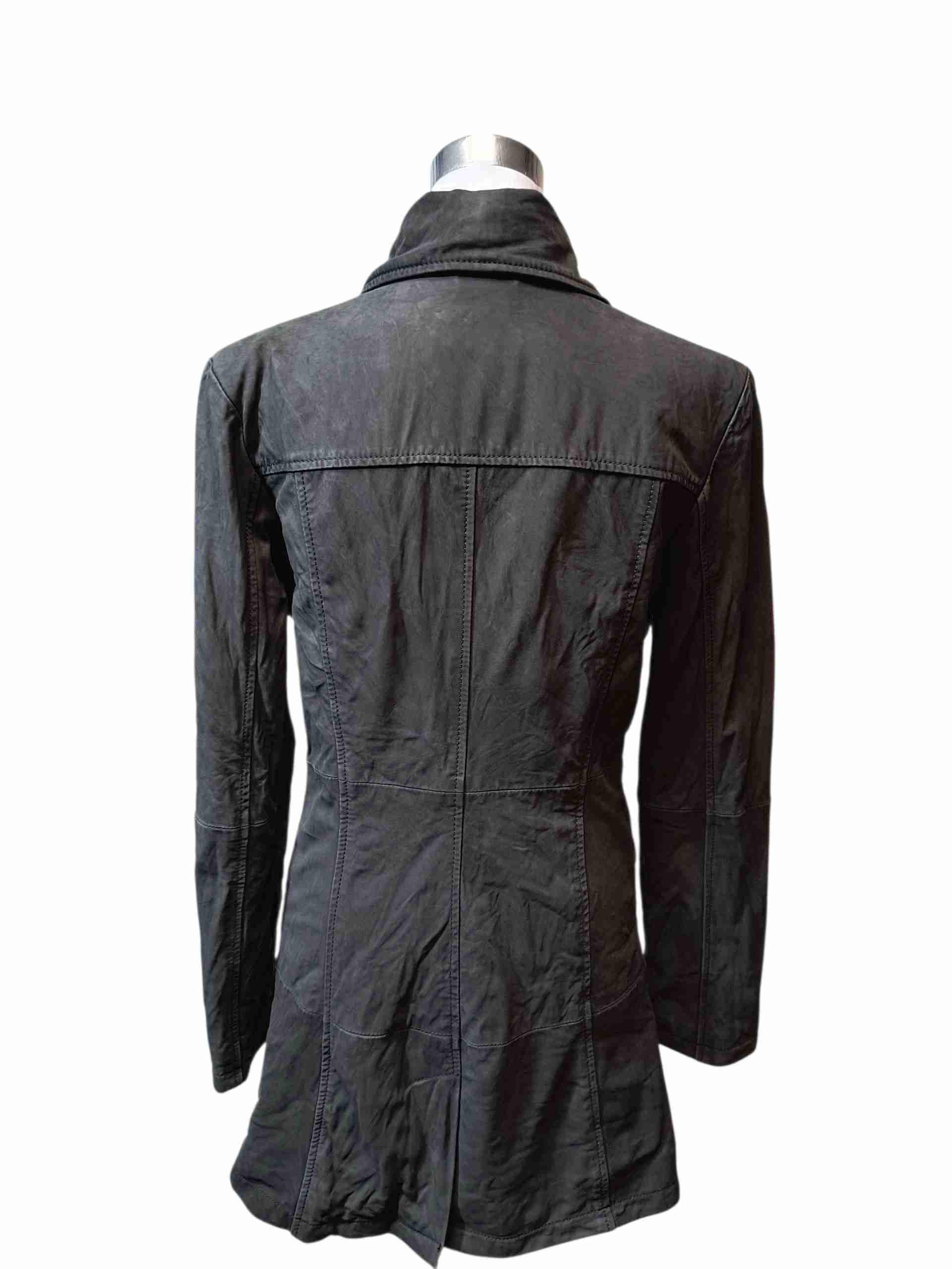 Abrigo mujer largo de cuero - 4