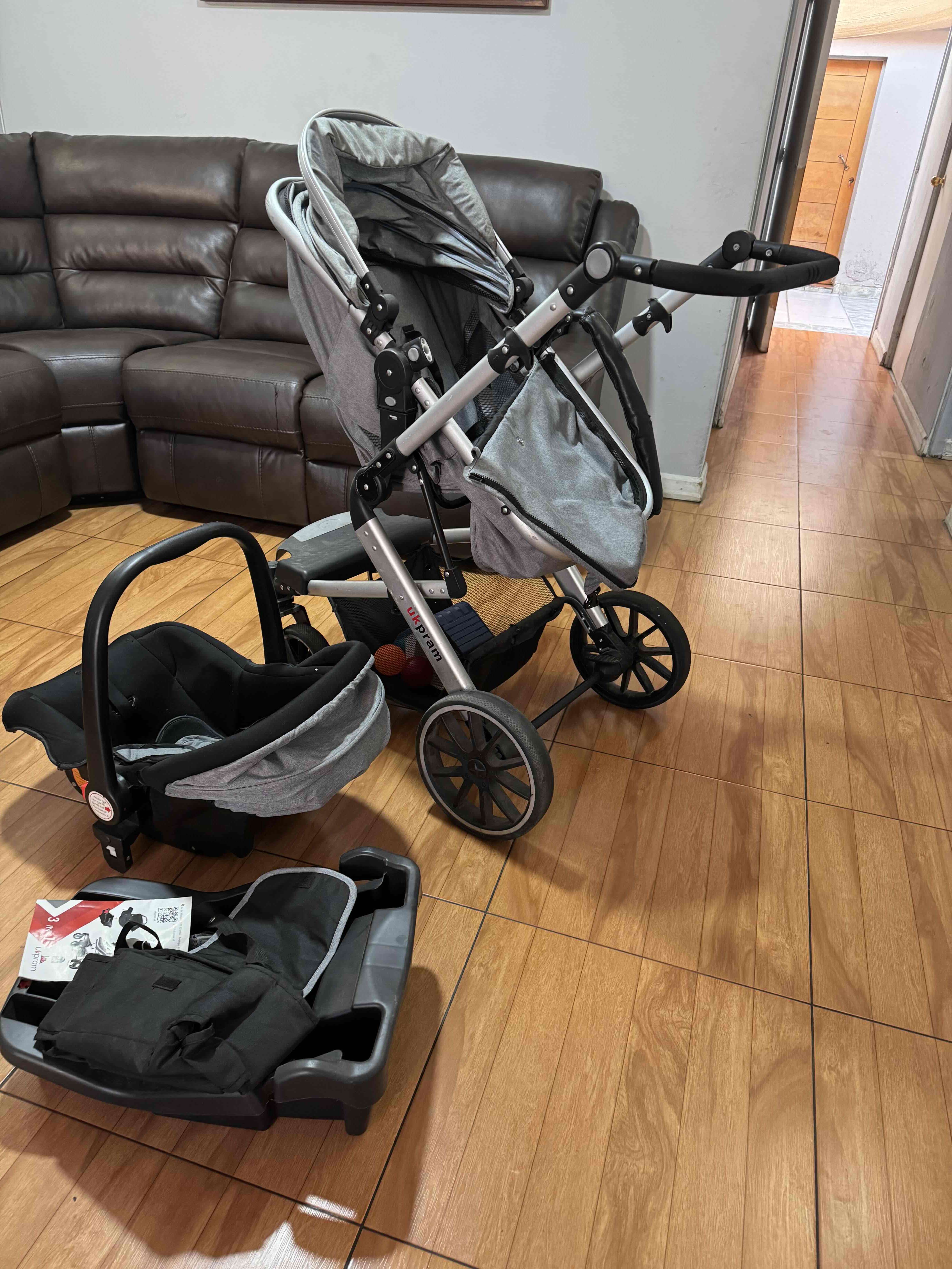 Coche convertible 3 en 1 gris - miniatura 1