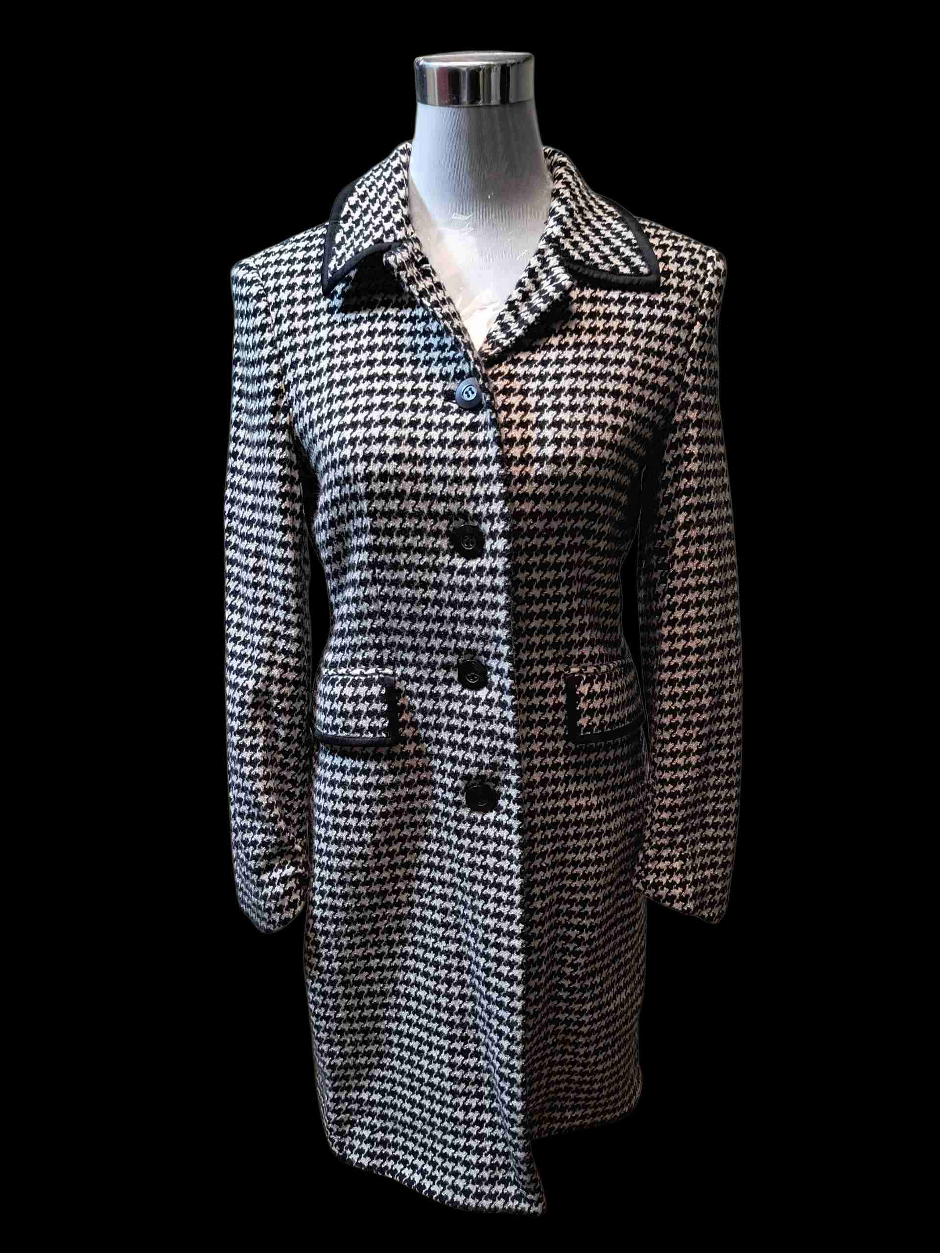 Abrigo pata de gallo mujer de lanilla - miniatura 1