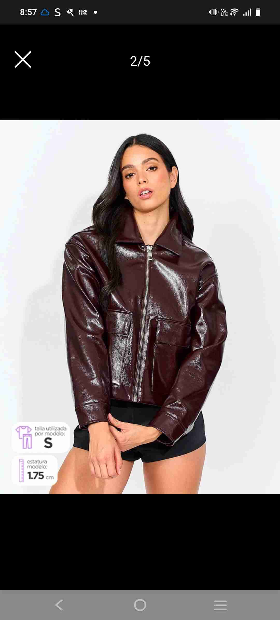 Chaqueta estilo charol color cherry - miniatura 2