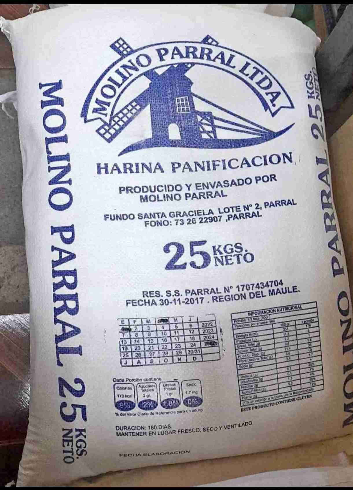 Harina panificación Molino Parral 25kg