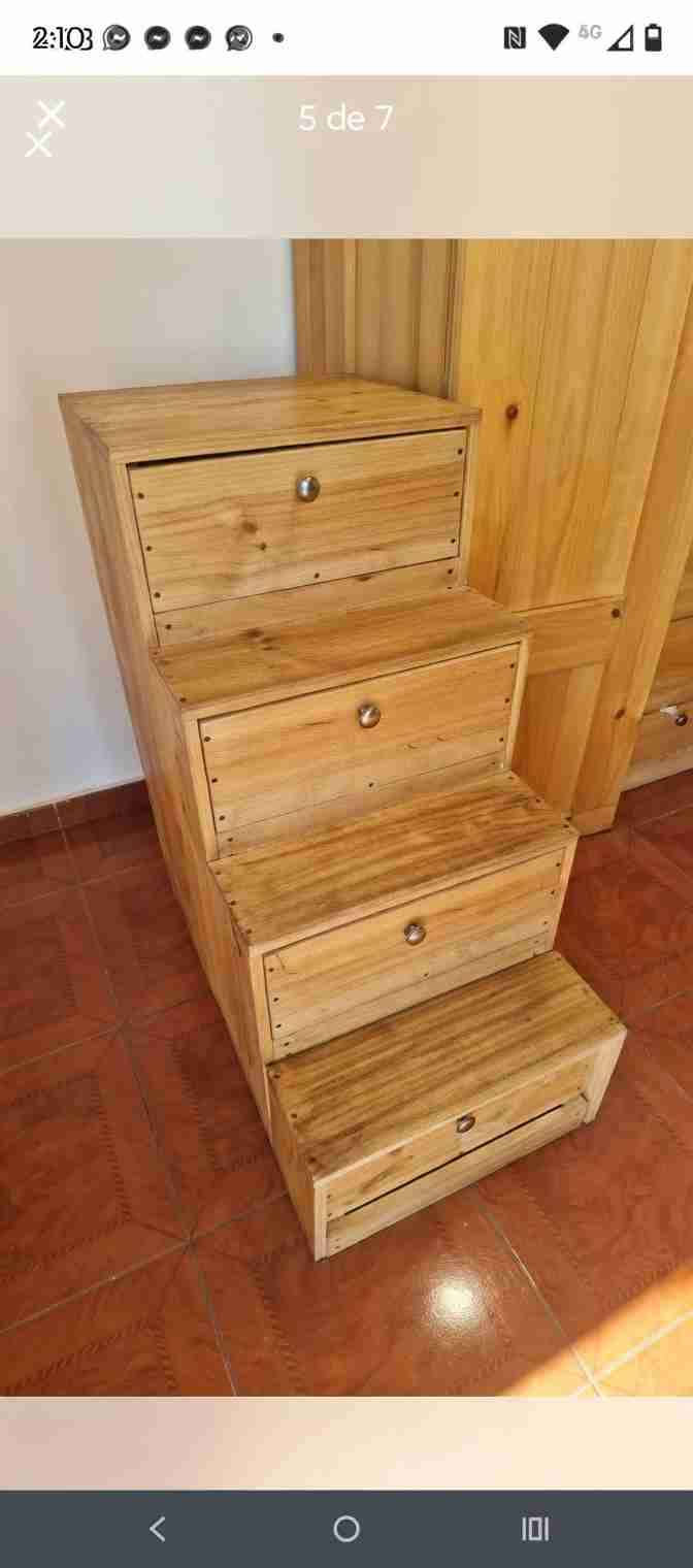 Cama alta con escalera y almacenamiento - miniatura 2